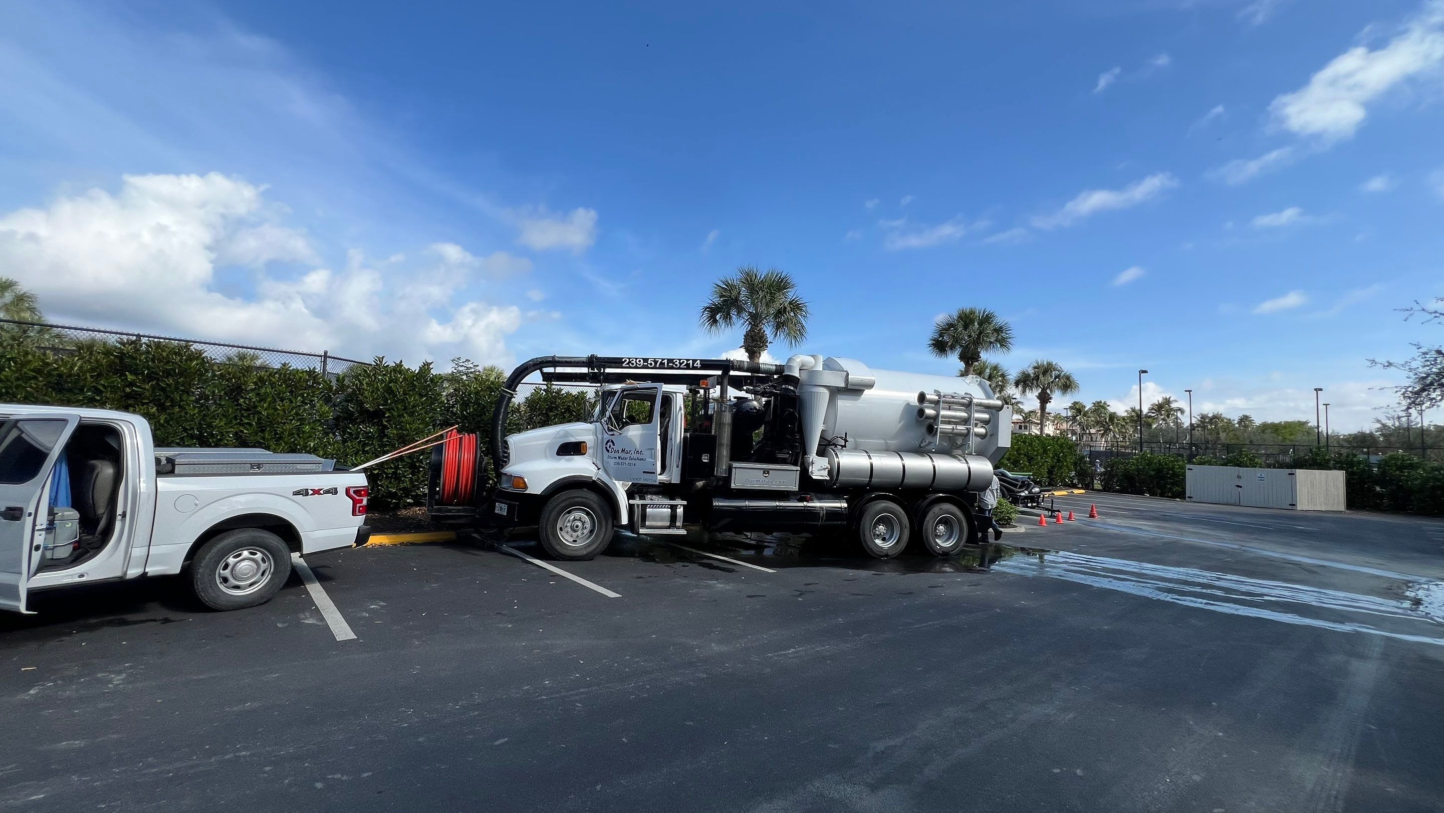 Cleaning Tennis Court Catch Basins by Don Mar, Inc. Storm Water Solutions