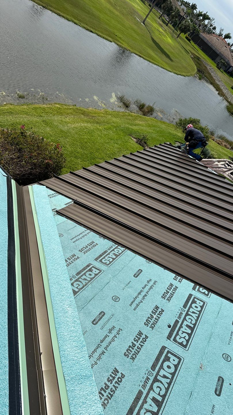 Residential Roofing Installation using Standing Seam Metal Roof in Cape Coral, FL by International Roofing