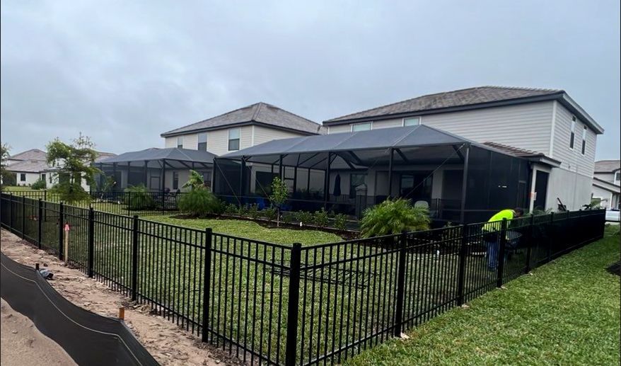 Aluminum Fence Installation using Black 3 Rail Aluminum Fence by Asap fence and gates, LLC