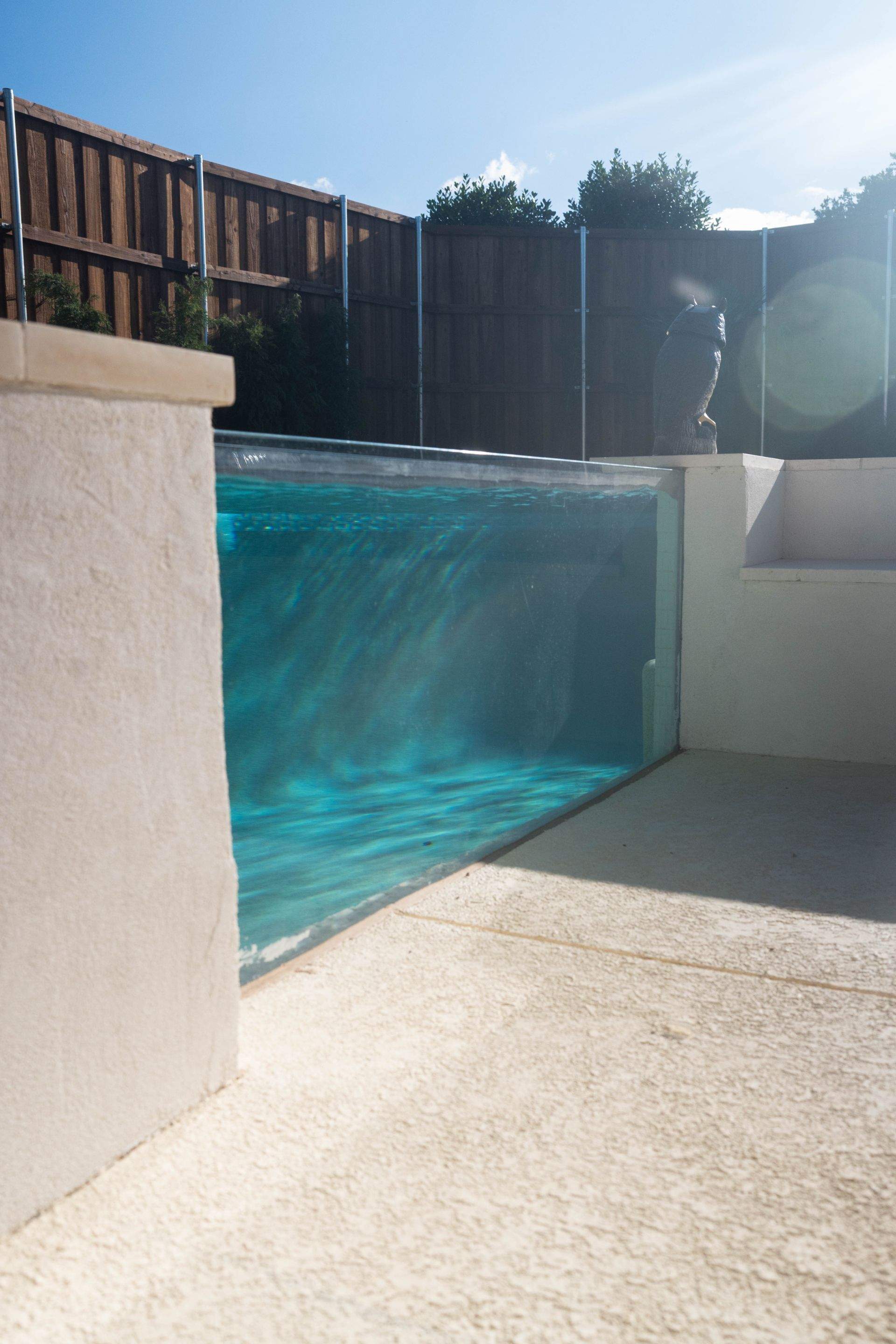 Modern Geometric Pool with Cabana and Fire Feature by Pinnacle Pools and Spas - DFW