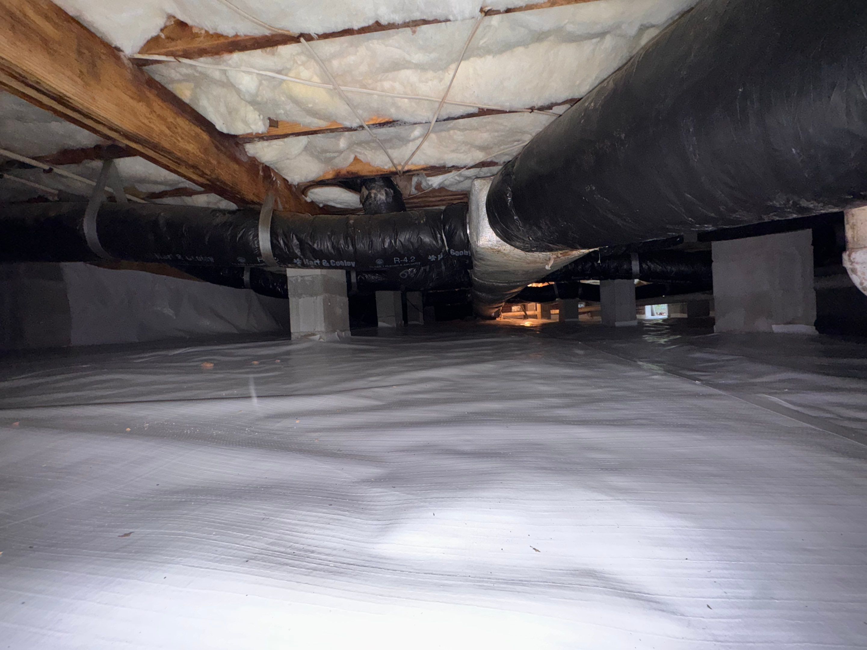 Moisture Barrier, Mold Clean, Structural Repair, Dehumidifier, R19 Insulation. by Impact Crawlspace