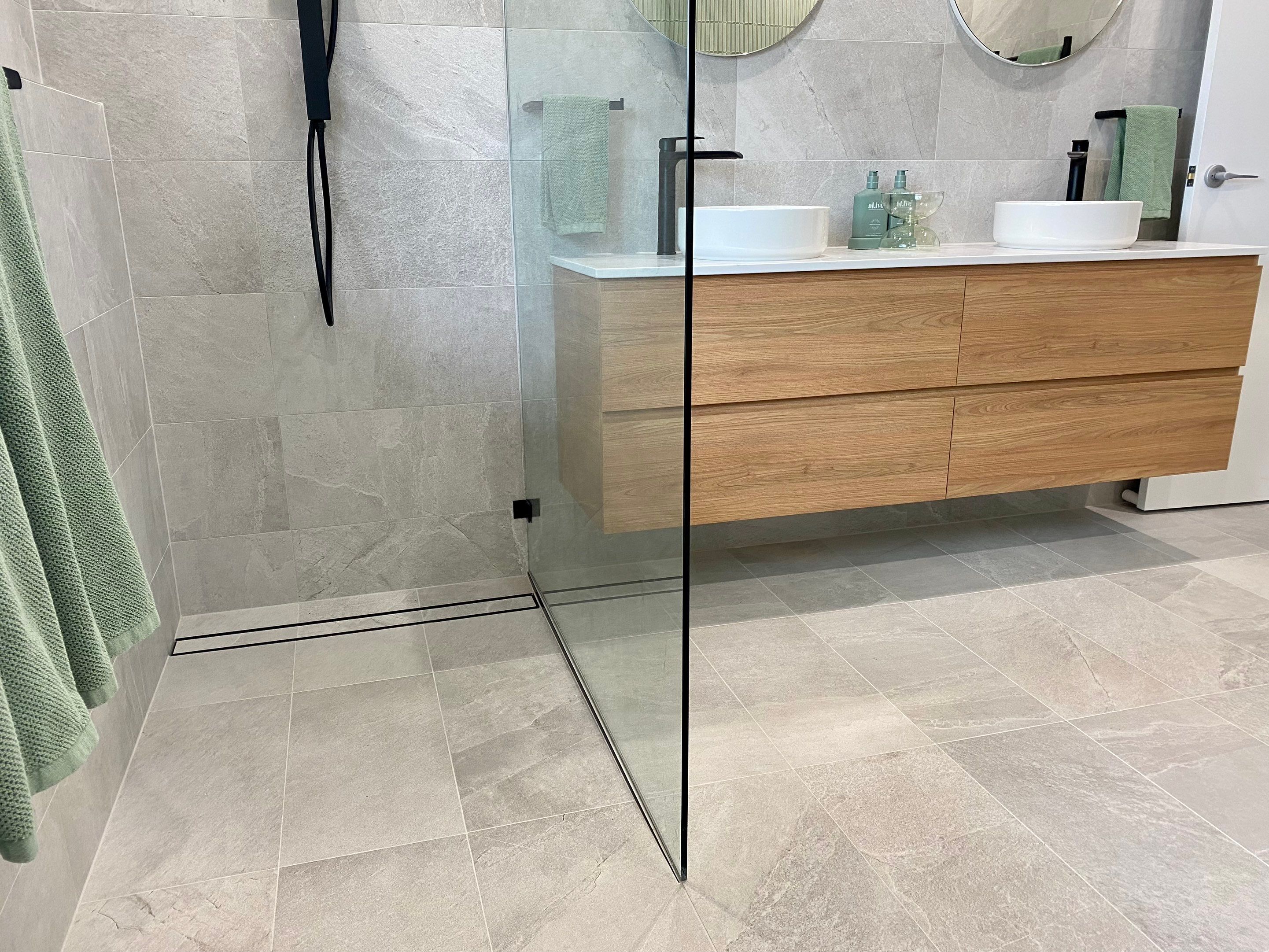 Bathroom Renovation using XROCK 36W White natural 300 x 600 by Re-seal Bathrooms