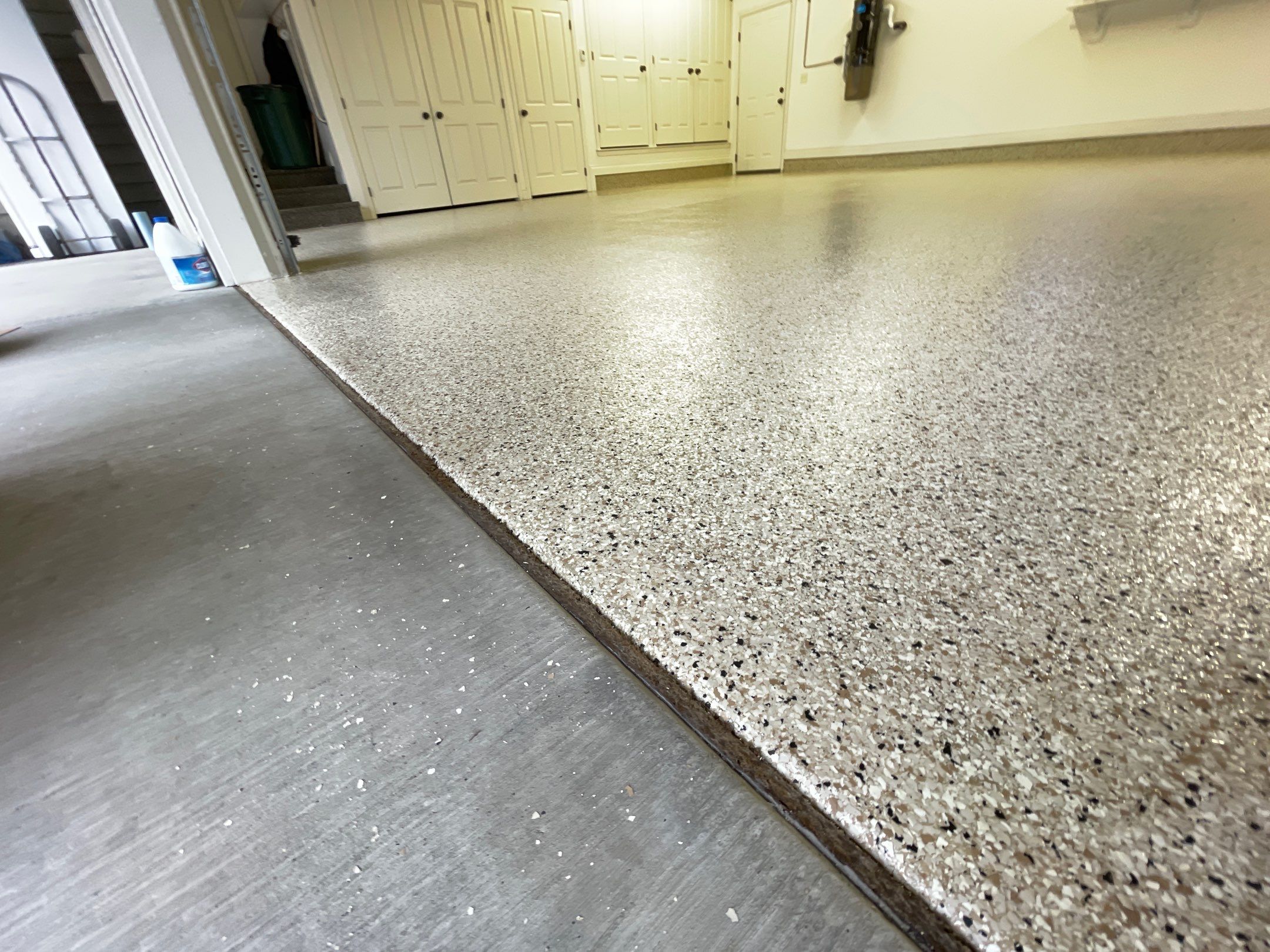 Garage Transformation using Driftwood Colorway by Croc Coatings, LLC