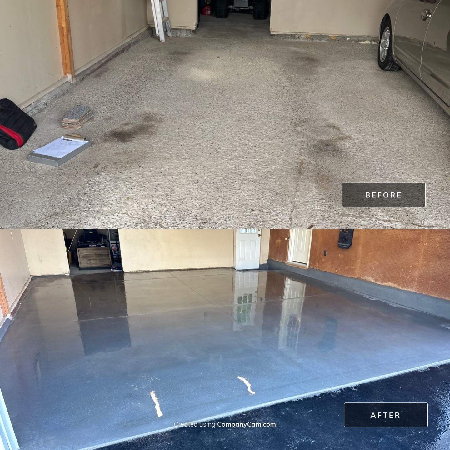 Concrete garage floor replacement and wall repair by NG Masonry & Construction LLC