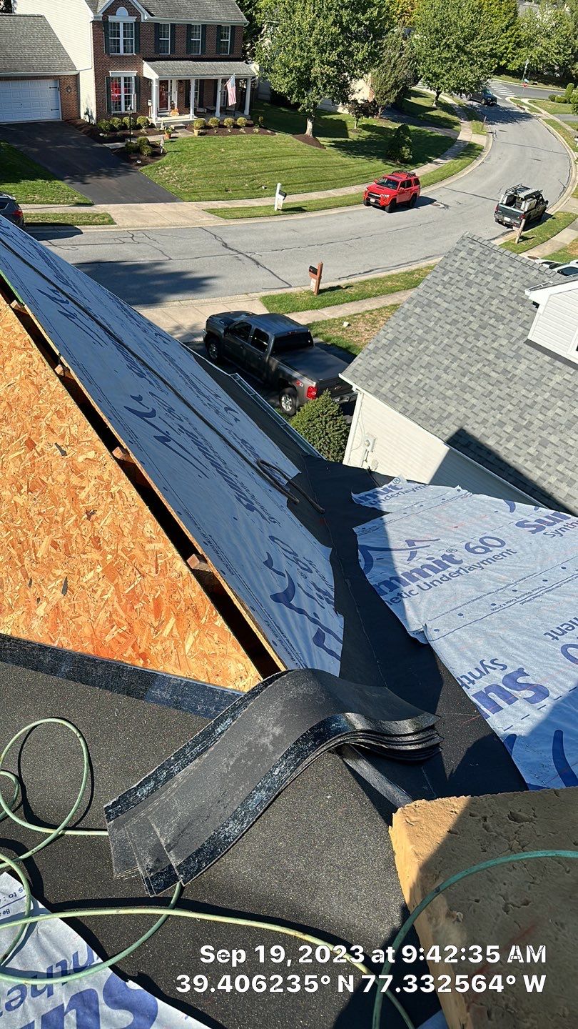 Residential Roofing Installation using Atlas Pinnacle Pristine Pewter Architectural Shingles by Frederick Roof Repair