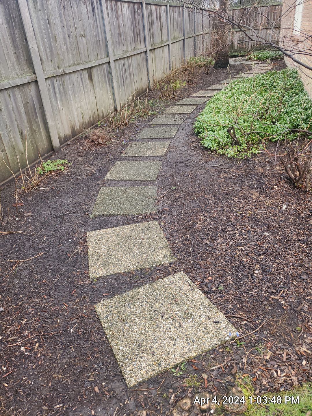 Flagstone stepper cleaning by Northern Power Washing LLC.