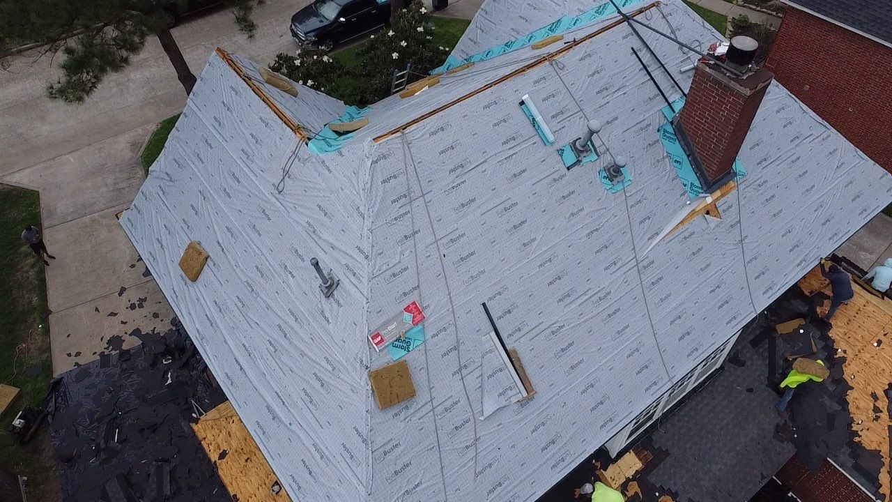 Complete GAF HDZ Charcoal Roof Installation for NW Houston Home by Houston Roofing & Construction