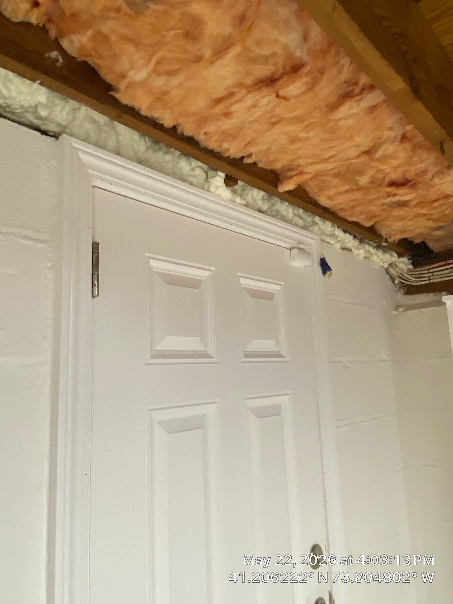 Rim Joist using open cell spray foam by NYS Foam & Energy