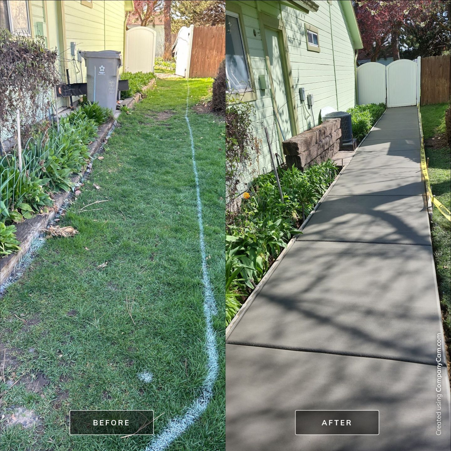 Gravel Walkway into Gorgeous New Concrete by Mr. Mudd Concrete