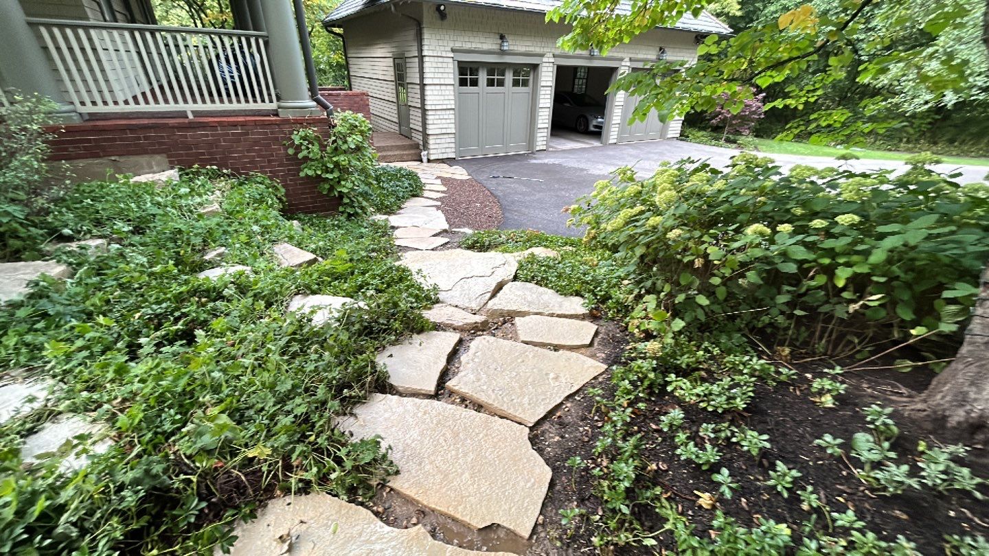 natural stone using Algaecide, soft wash soap by Northern Power Washing LLC.