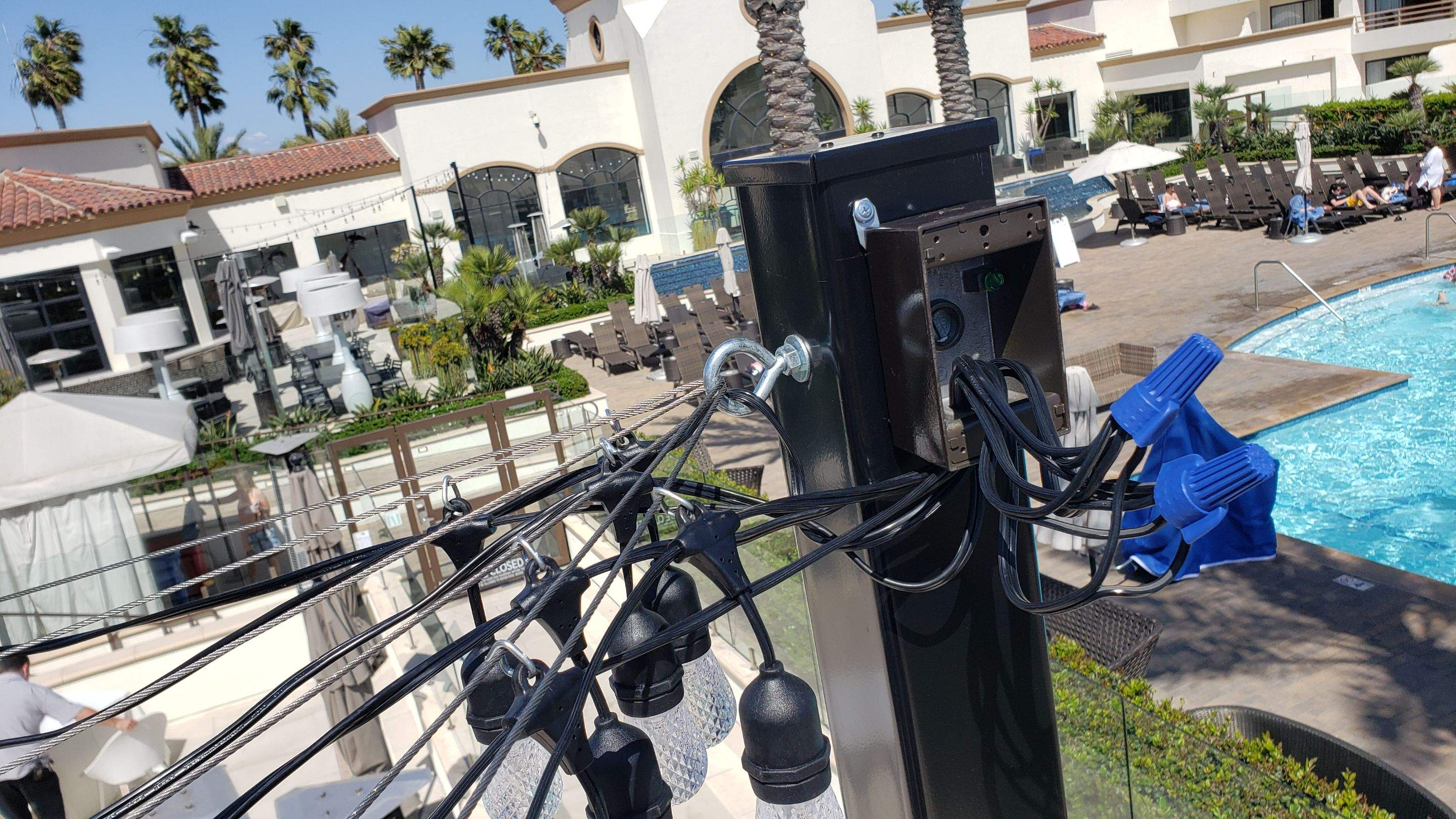 Hilton Waterfront Bistro Light Install by BrightLife Designs llc