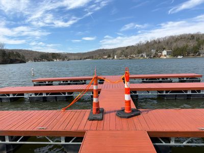 Floating Boat Dock Board Replacement and Staining in New Florence