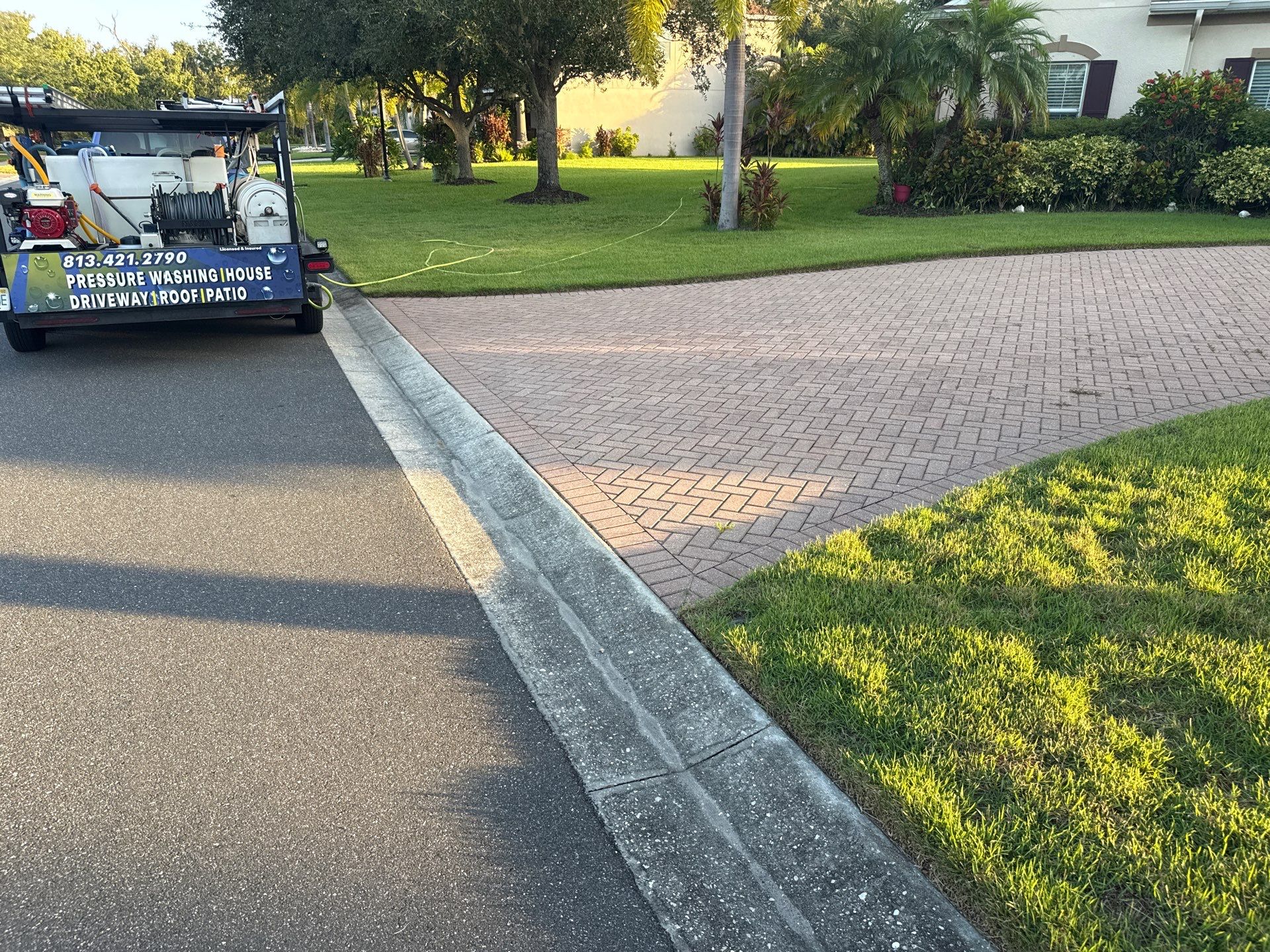 Paver Driveway & Sidewalk Cleaning – Oakleaf Hammock, Ellenton, FL by Sunshine AquaWash
