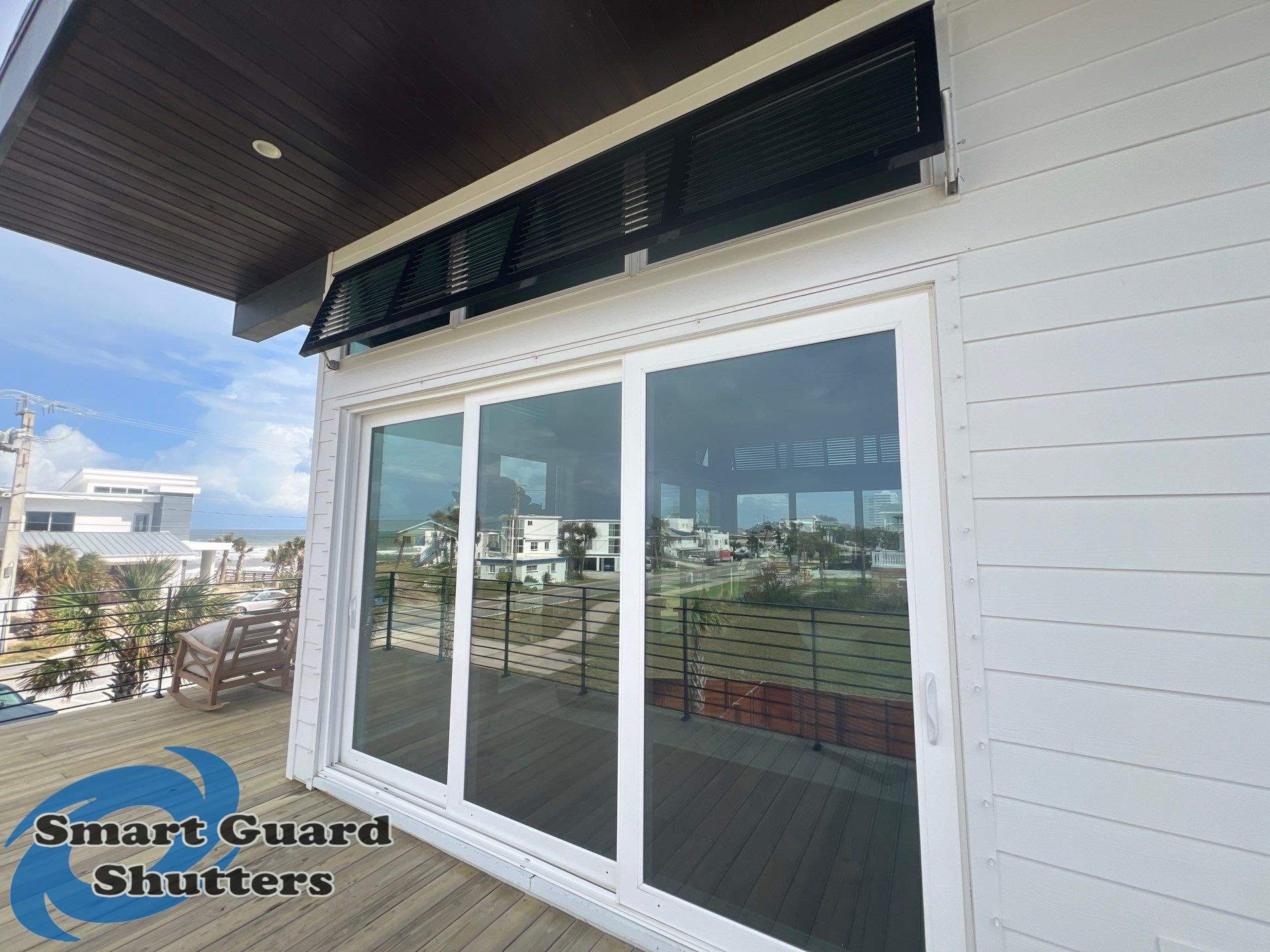  AstroGuard Hurricane Fabric & Impact Bahamas in Jet Black by Smart Guard Shutters