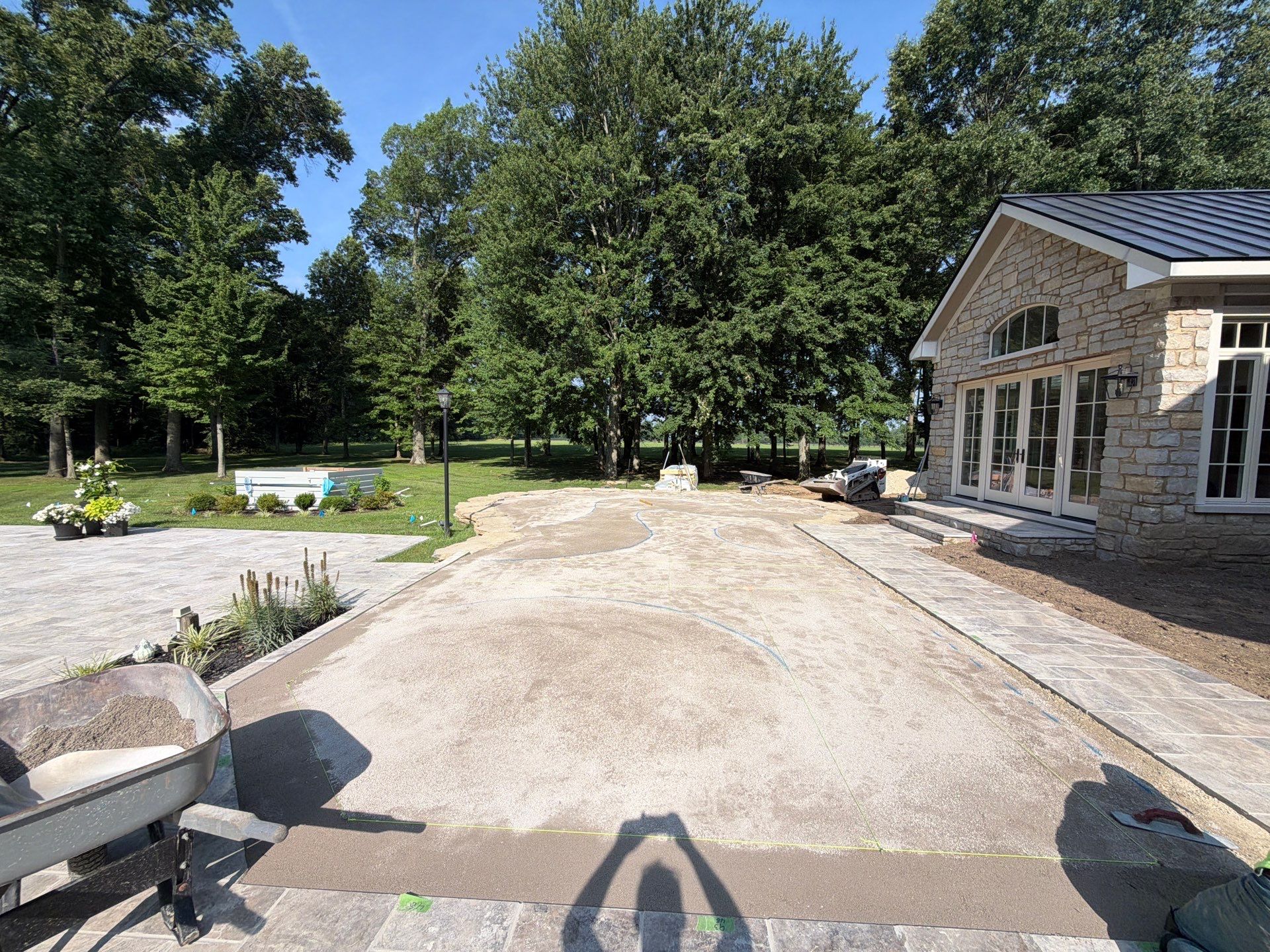 Custom Backyard Golf Green Accented by Flagstone Border in Morrow, OH by Southwest Greens Midwest