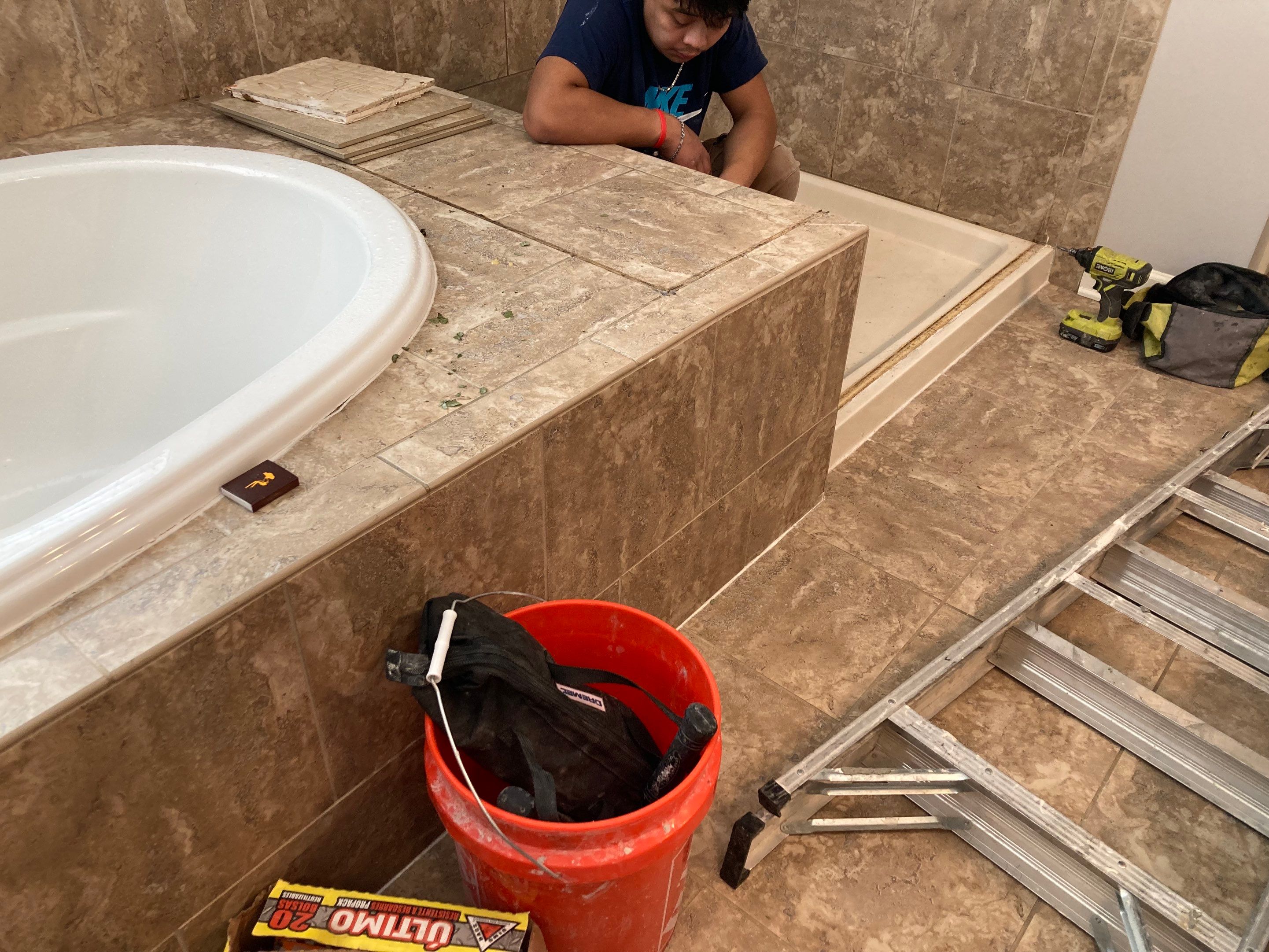Tile Bath Remodel by Footprints Floors of Nashville