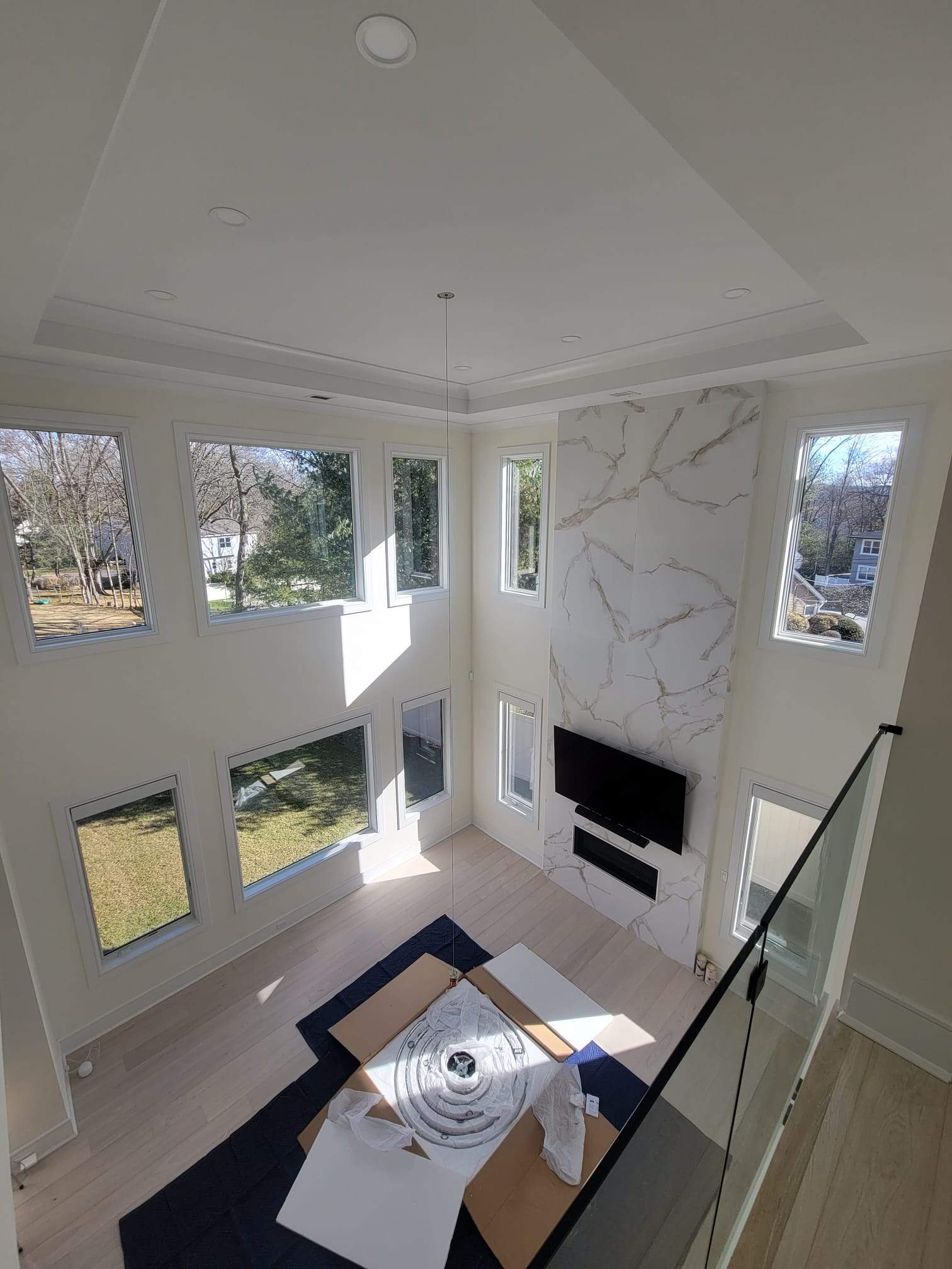 Chandelier and lift installation by Staybright Electric