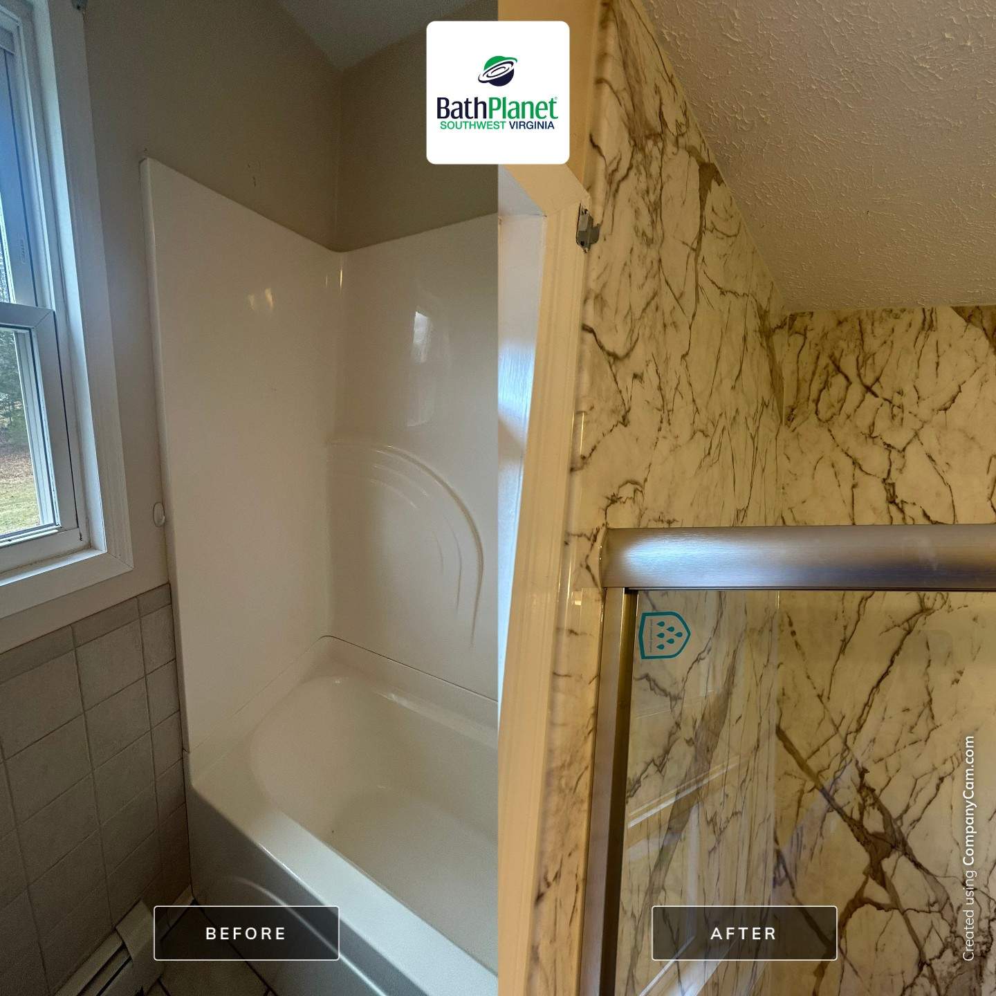 Tub to Shower in Tuscany by BathPlanet SW Virginia