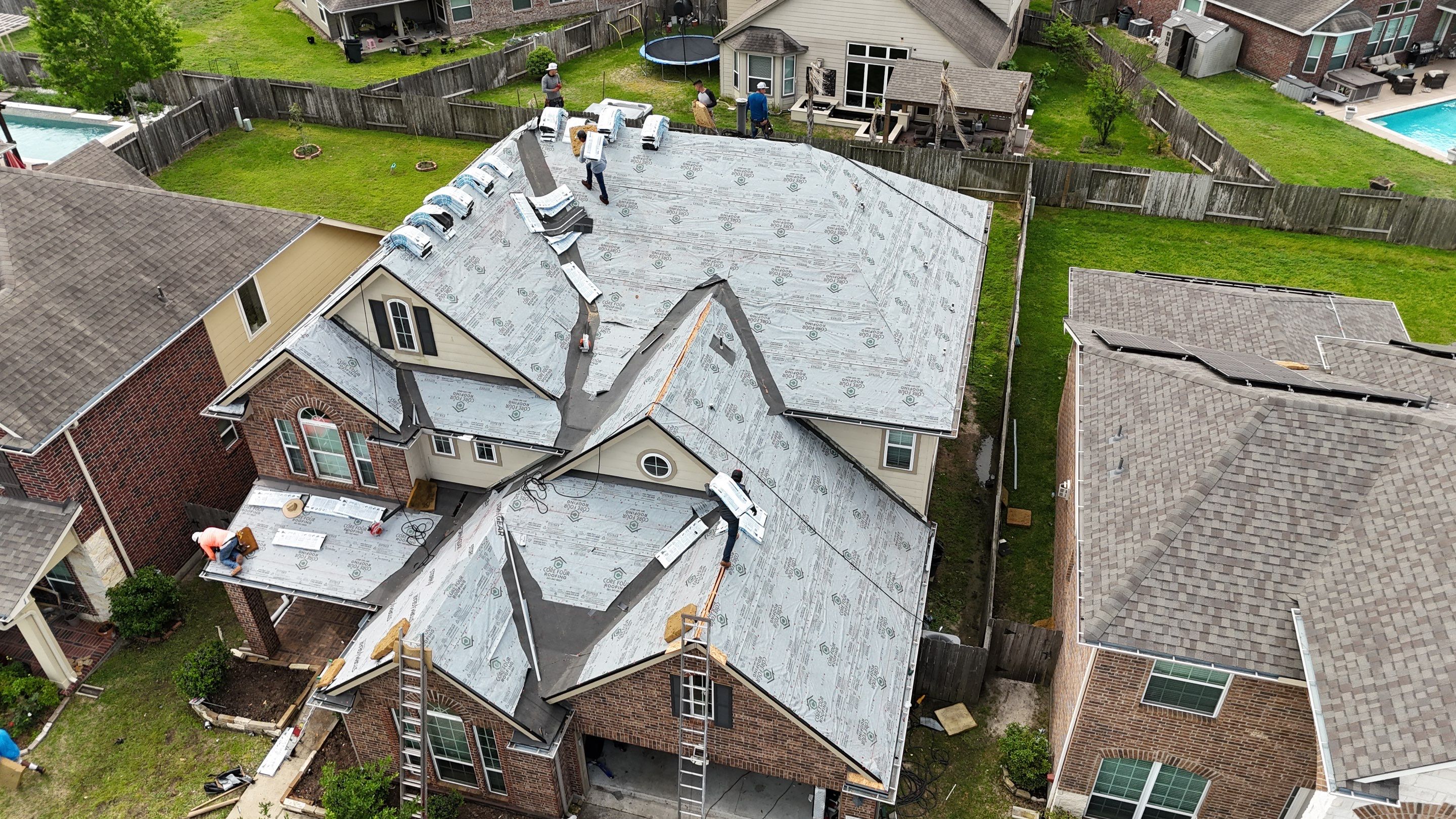 Residential Roofing Installation using IKO Dynasty by Core Four Roofing