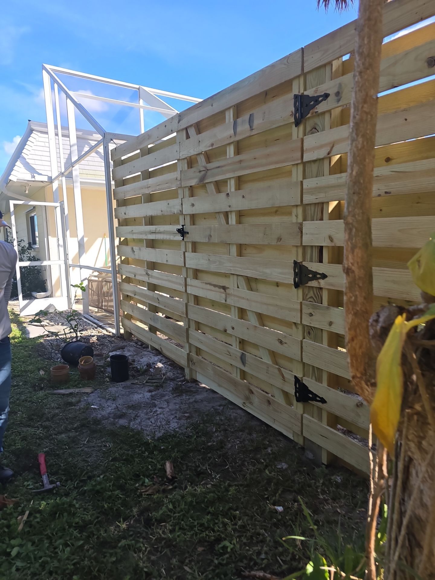 8'H Stained Shadowbox Wood in Nokomis by True Fence LLC