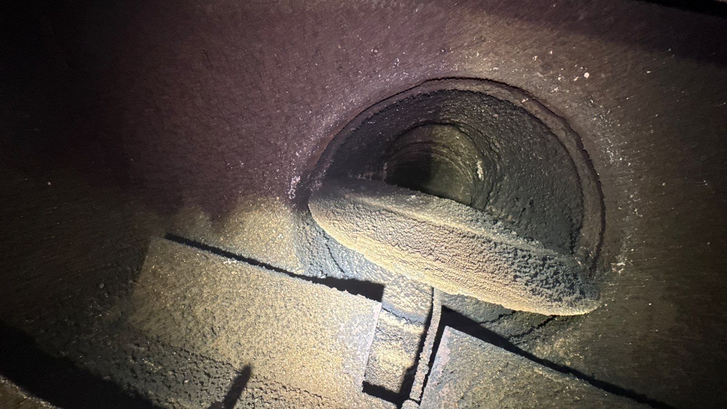 Chimney cleaning found to be with a damaged flue pipe by Hygienic Air, Inc