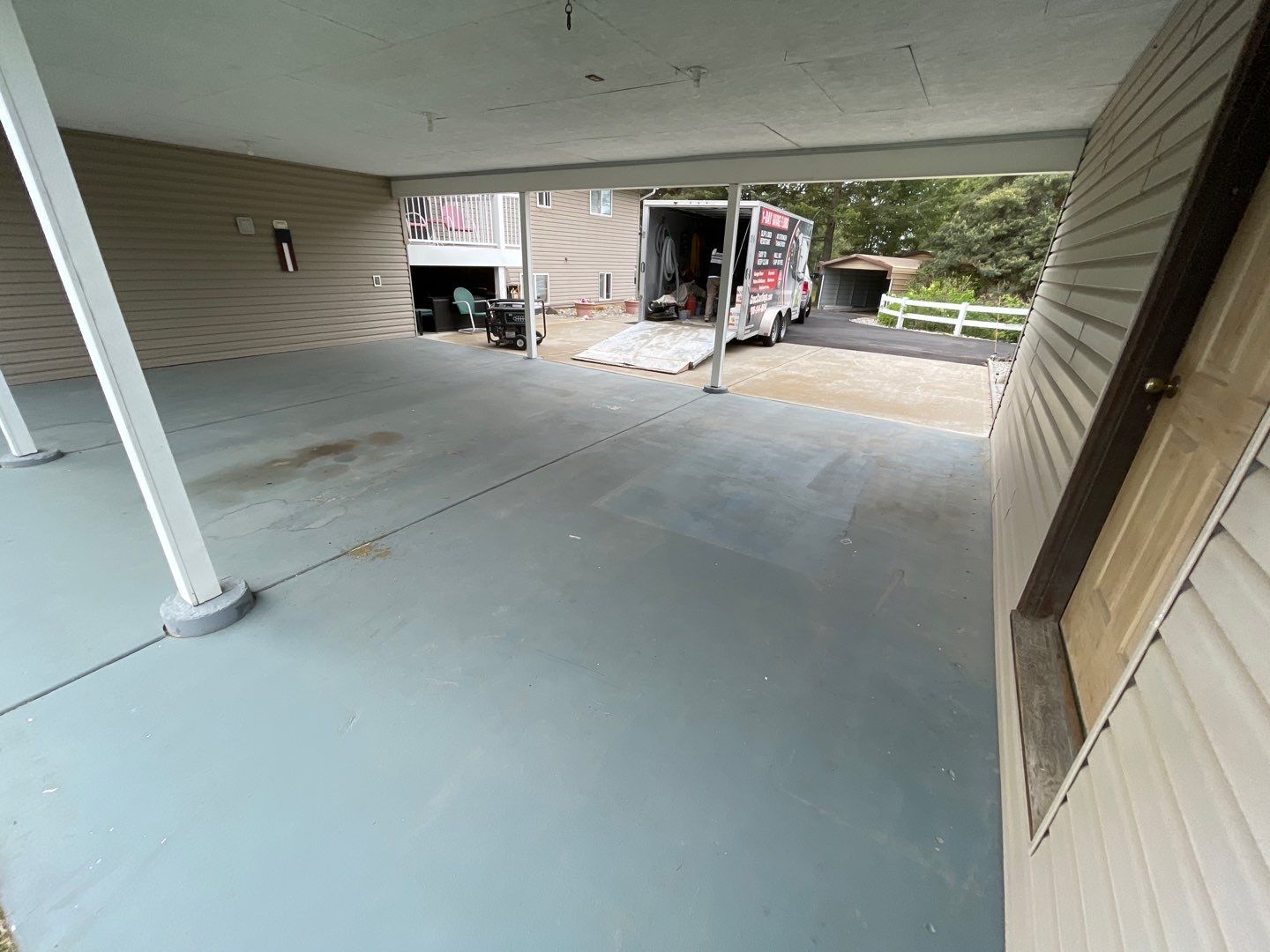 Patio Transformation using Chestnut by Croc Coatings, LLC