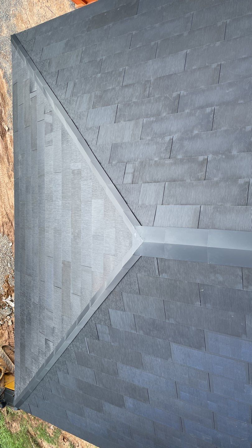 Tesla Solar Roof  using Tesla Solar Roof V3 tiles by American Home Contractors