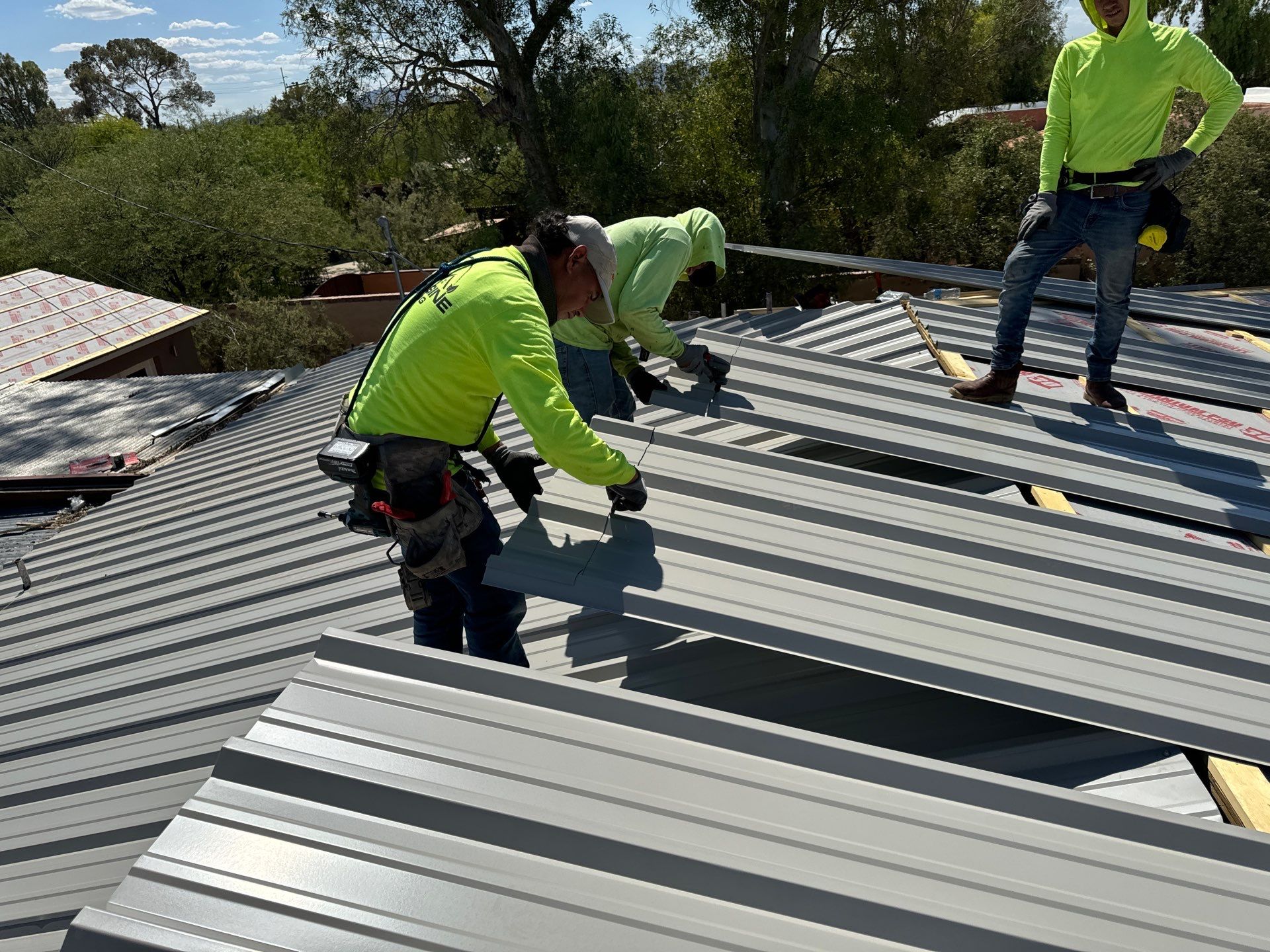 Light Stone Exposed Fastener by Reimagine Roofing