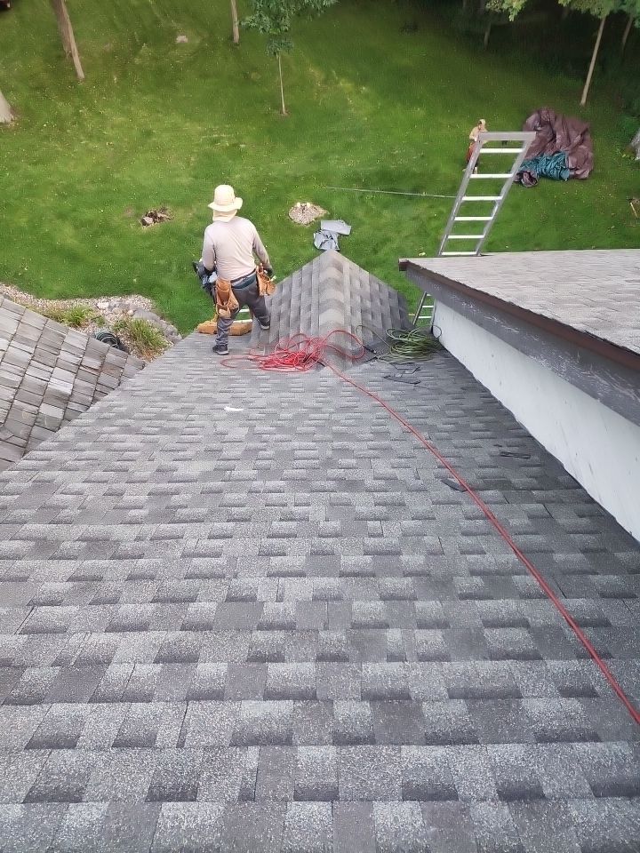 Roof Installation on Home, Garages, and Gazebo with GAF HDZ Shingles in Cedarburg, WI by Gellings Roofing and Siding LLC