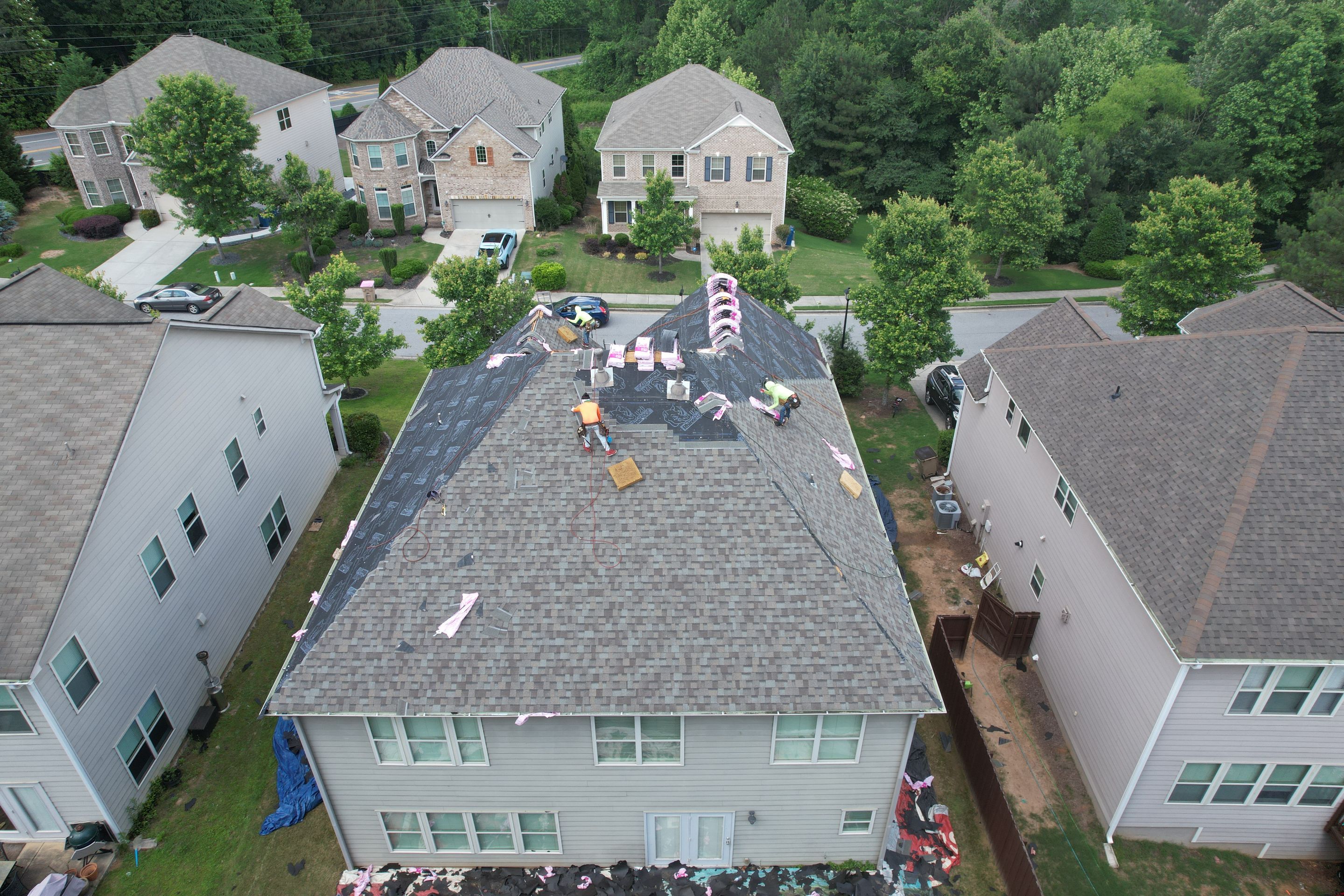 Residential Roof Replacement using Owens Corning TruDef Driftwood by Inspector Roofing and Restoration