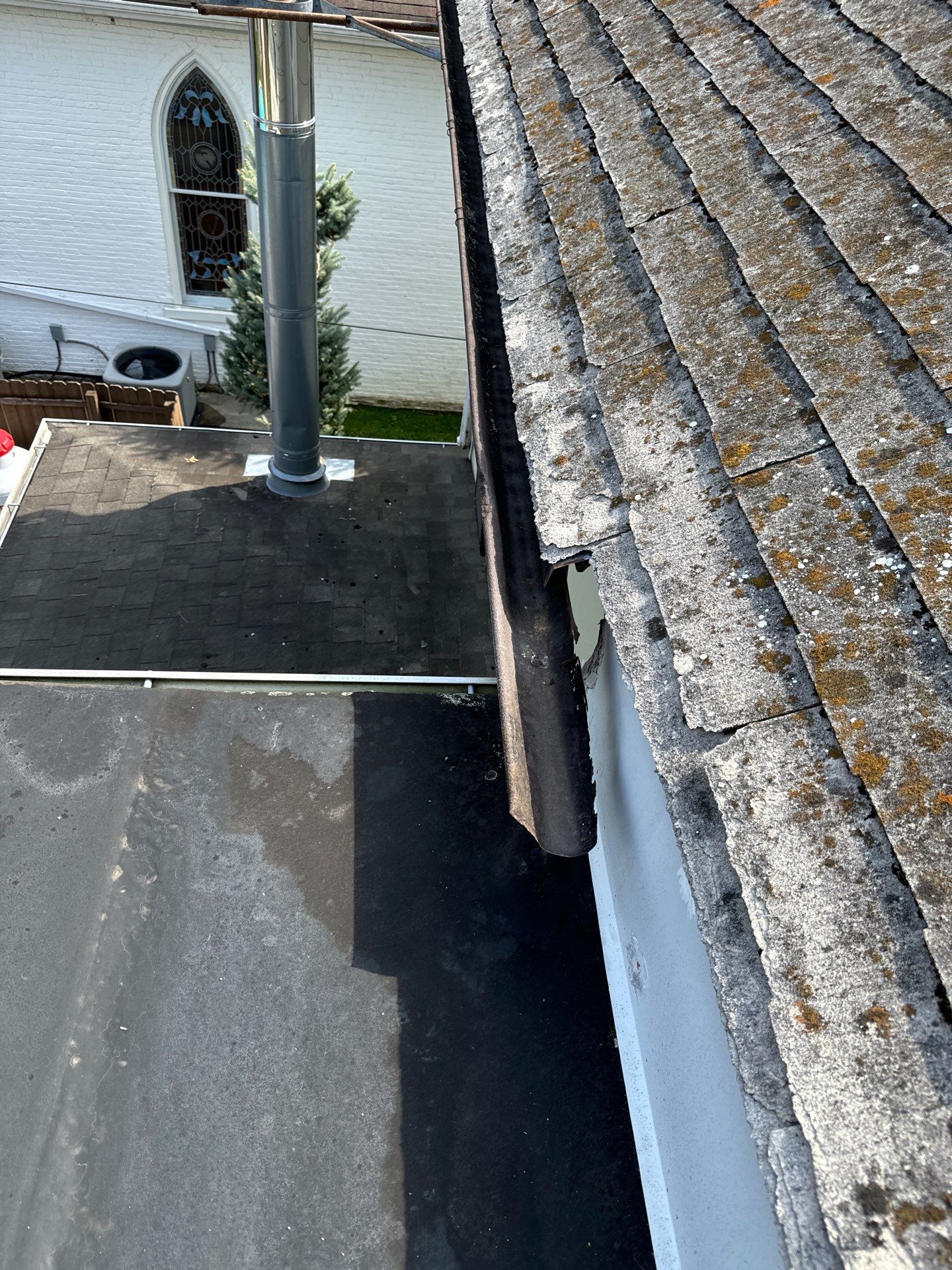Textured Bronze Roof and Flat Membrane Installation in Hershey by Esh Builders