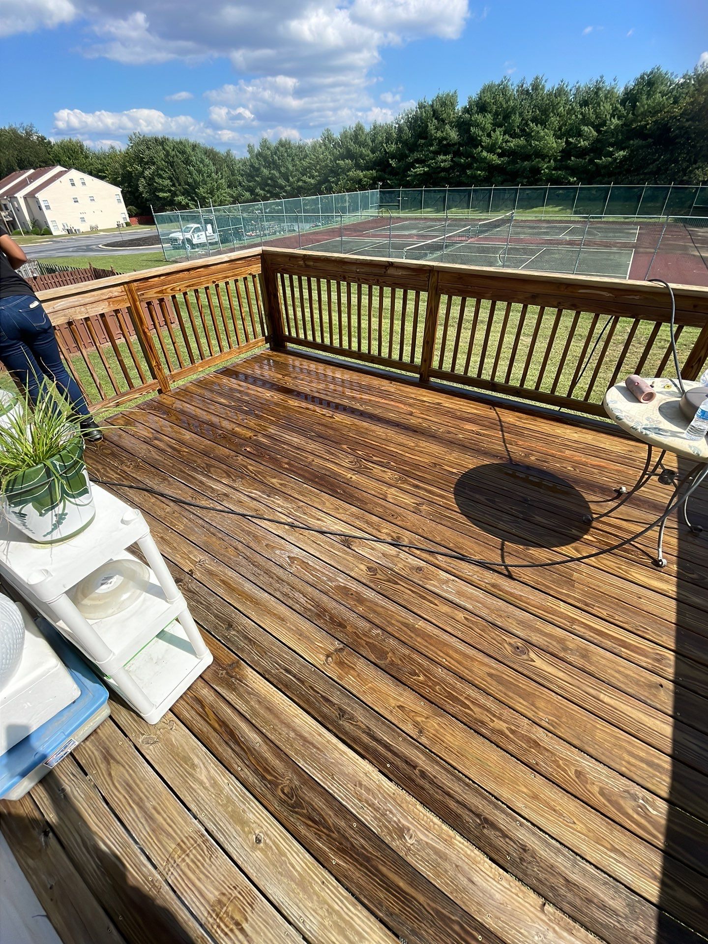 Deck Refinishing using Powerwasher by A1 NERDY HOMES LLC