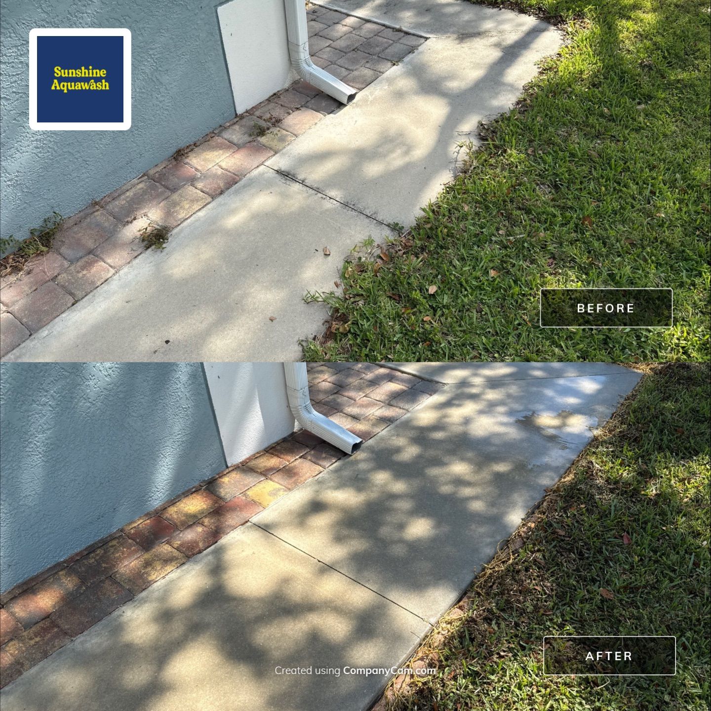 Concrete Driveway, Entryway & Street Curbing Cleaning | Foster’s Creek Community | Palmetto, FL by Sunshine AquaWash