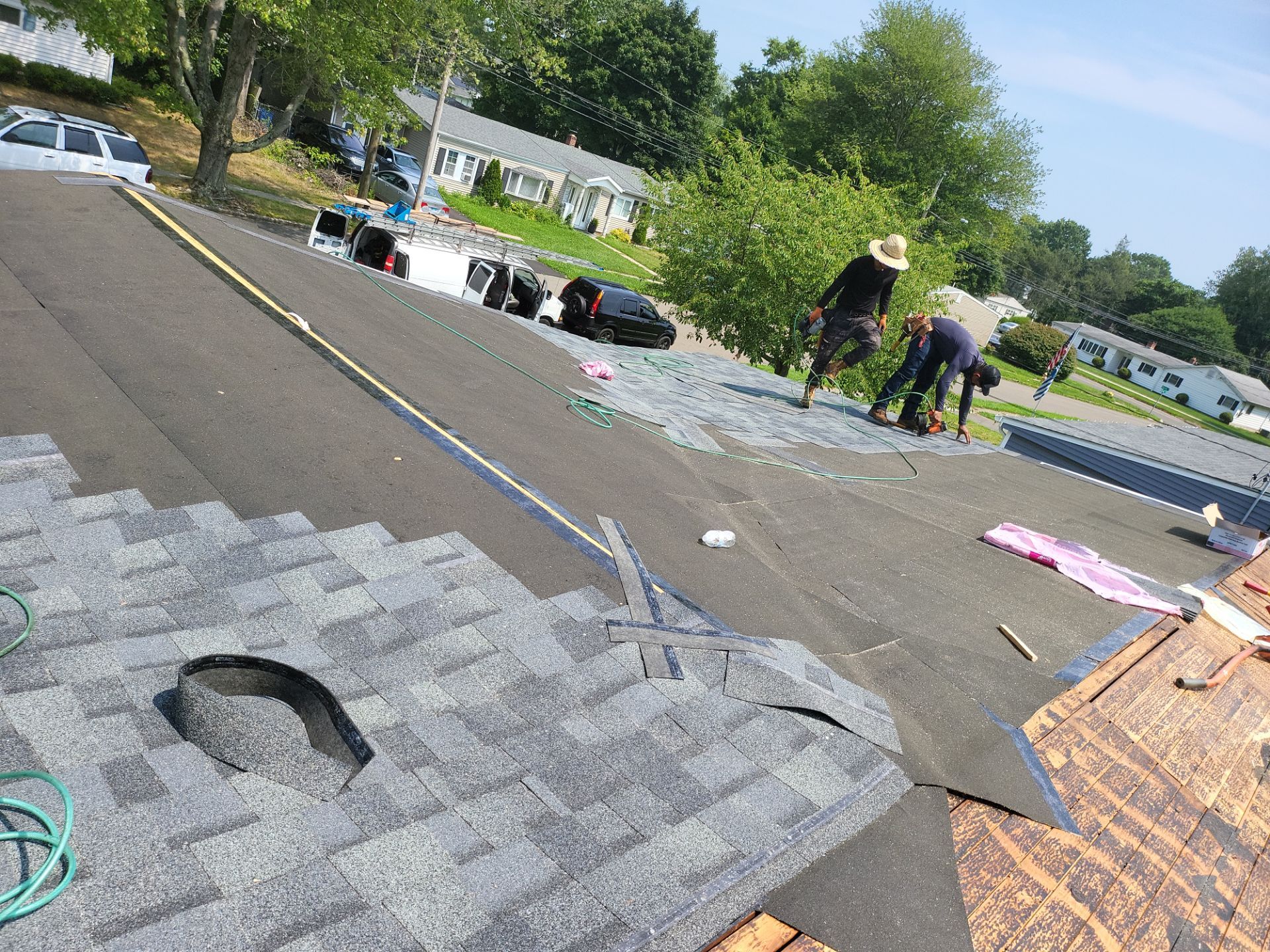 Residential Roofing Installation using Owens Corning TruDefinition Duration AR - Estate Gray by A Plus Exterior