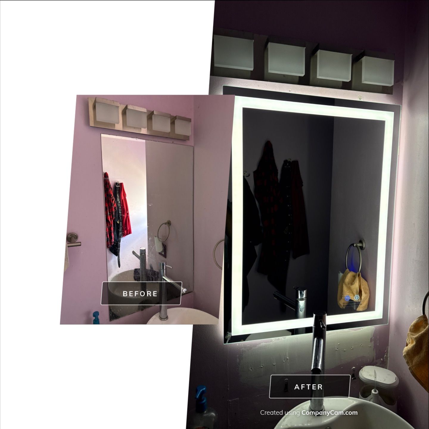 Lighted Vanity Mirror Installation by Spartan Home Pros