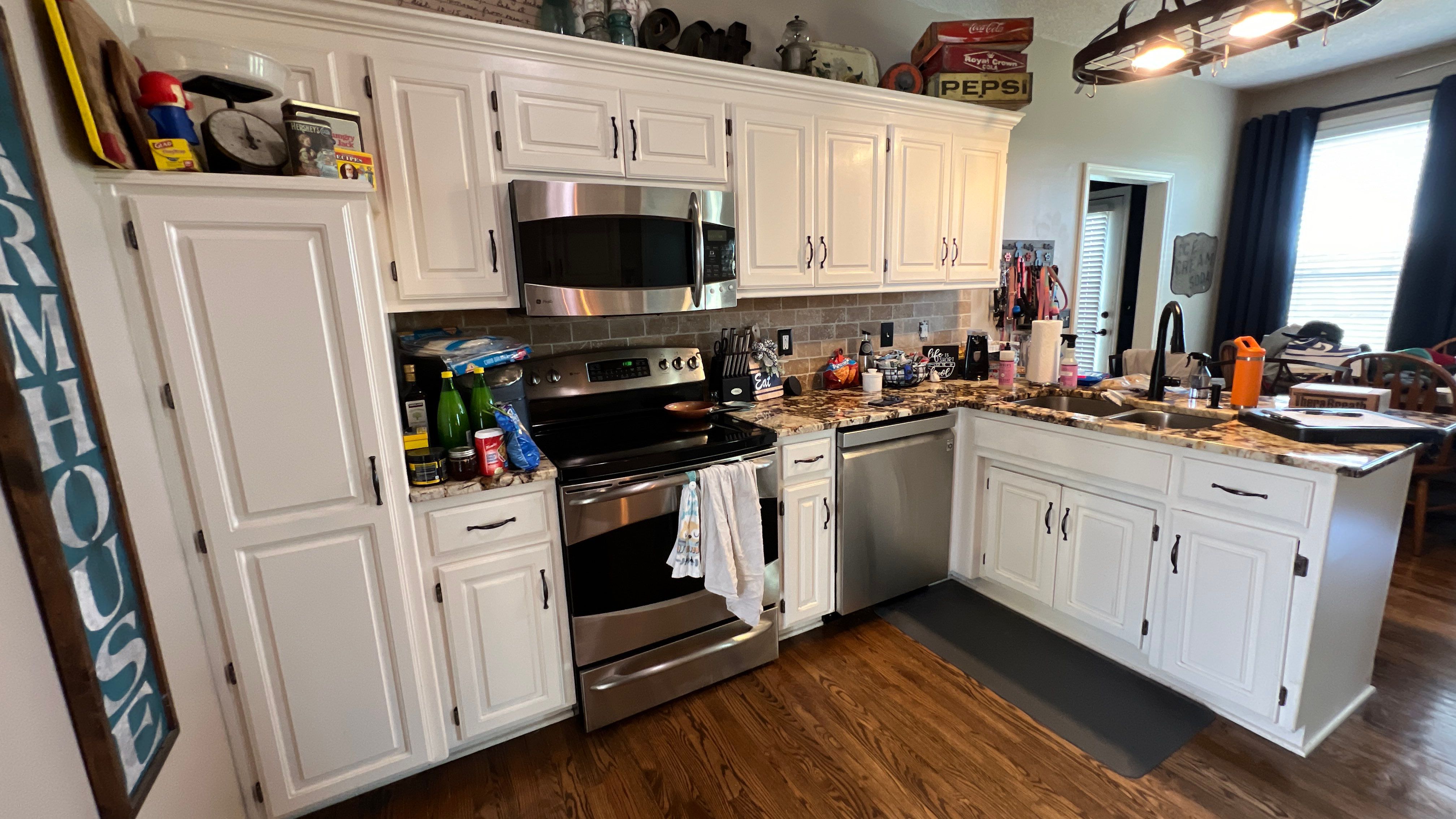 Cabinet Refresh – From Classic White to Modern Gray by Cougar Painting