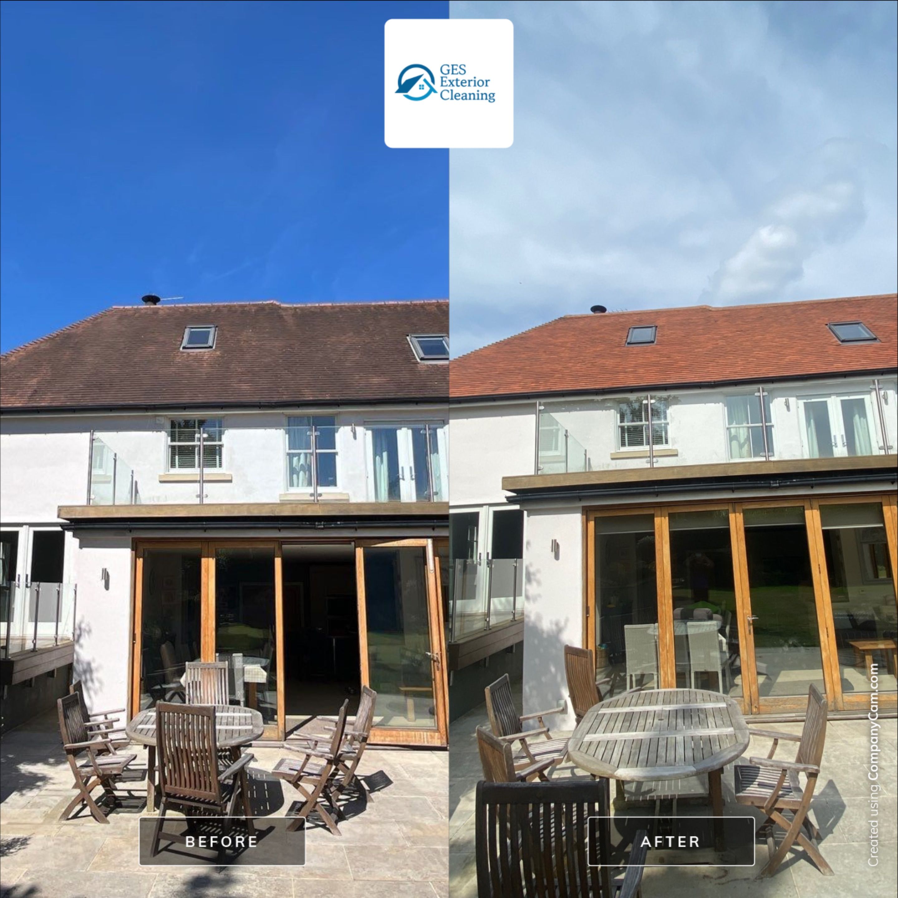 Roof Cleaning and Biocide Treatment using Honda 15lpm Low Pressure Washing Machine by Ges Exterior Cleaning ltd