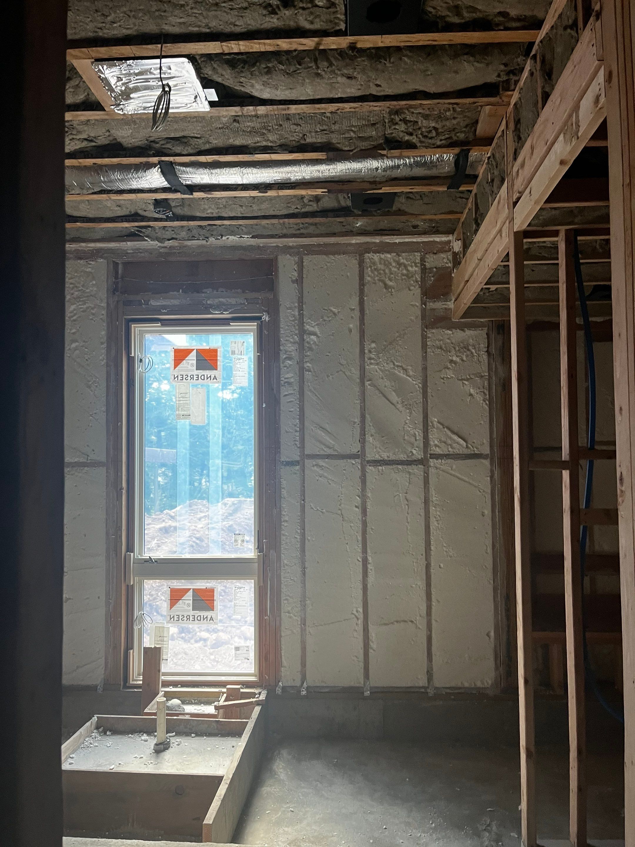 New Home Construction using open cell spray foam by NYS Foam & Energy