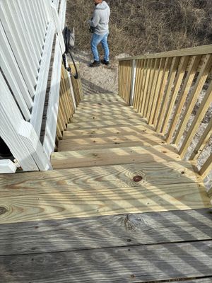 Step Rebuild & Handrail Installation – Oak Island, NC