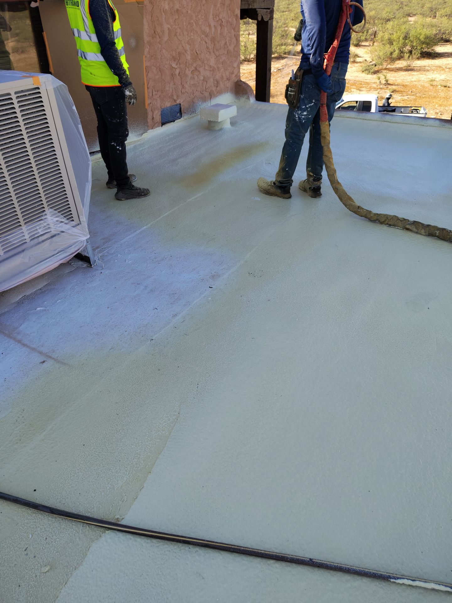 Residential roof application by SPF Services 