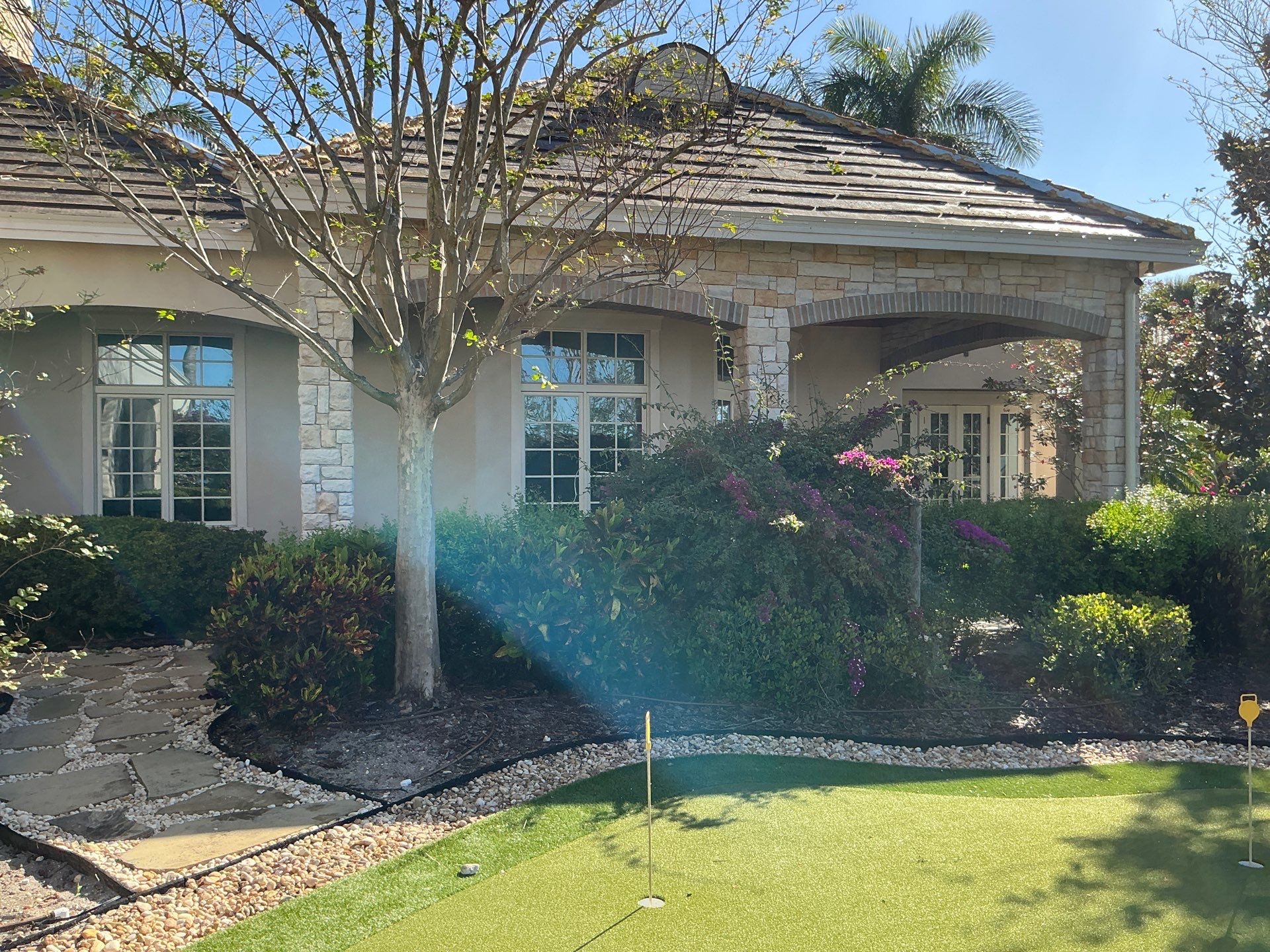 Almond Half-Round Gutters in Lakewood Ranch FL by Gutter Professors