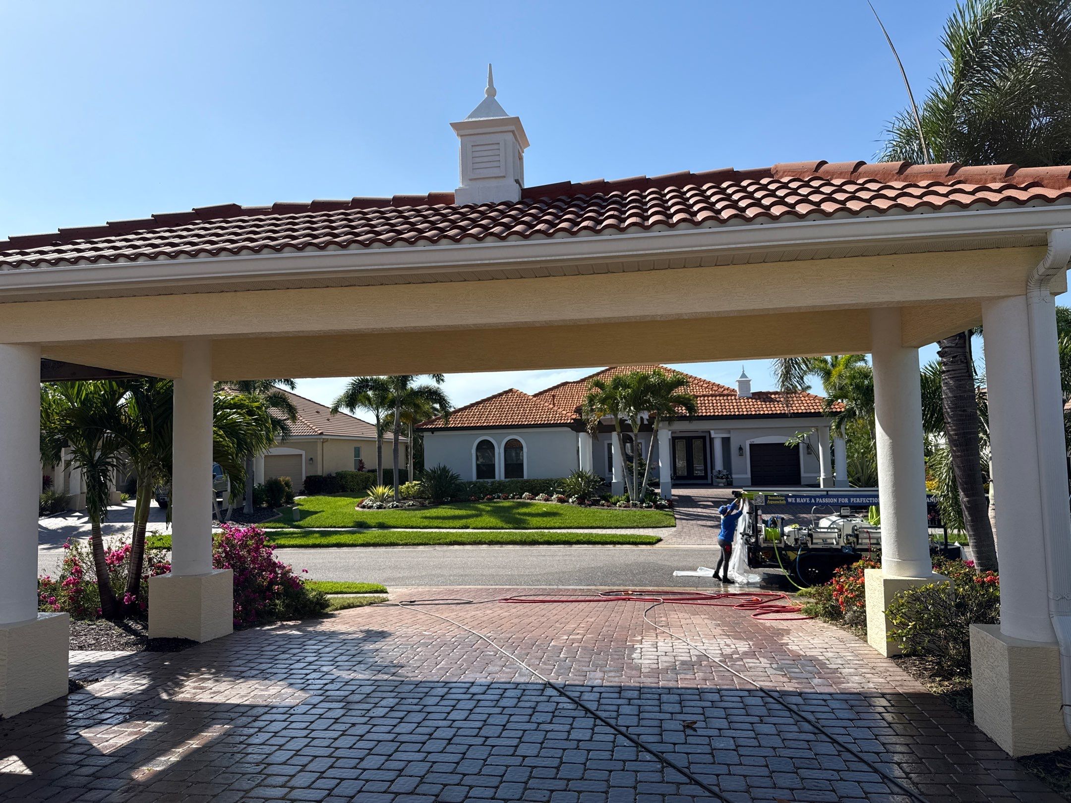 Roof Cleaning & Gutter Brightening | The Inlets Community | Manatee River | Bradenton, FL by Sunshine AquaWash
