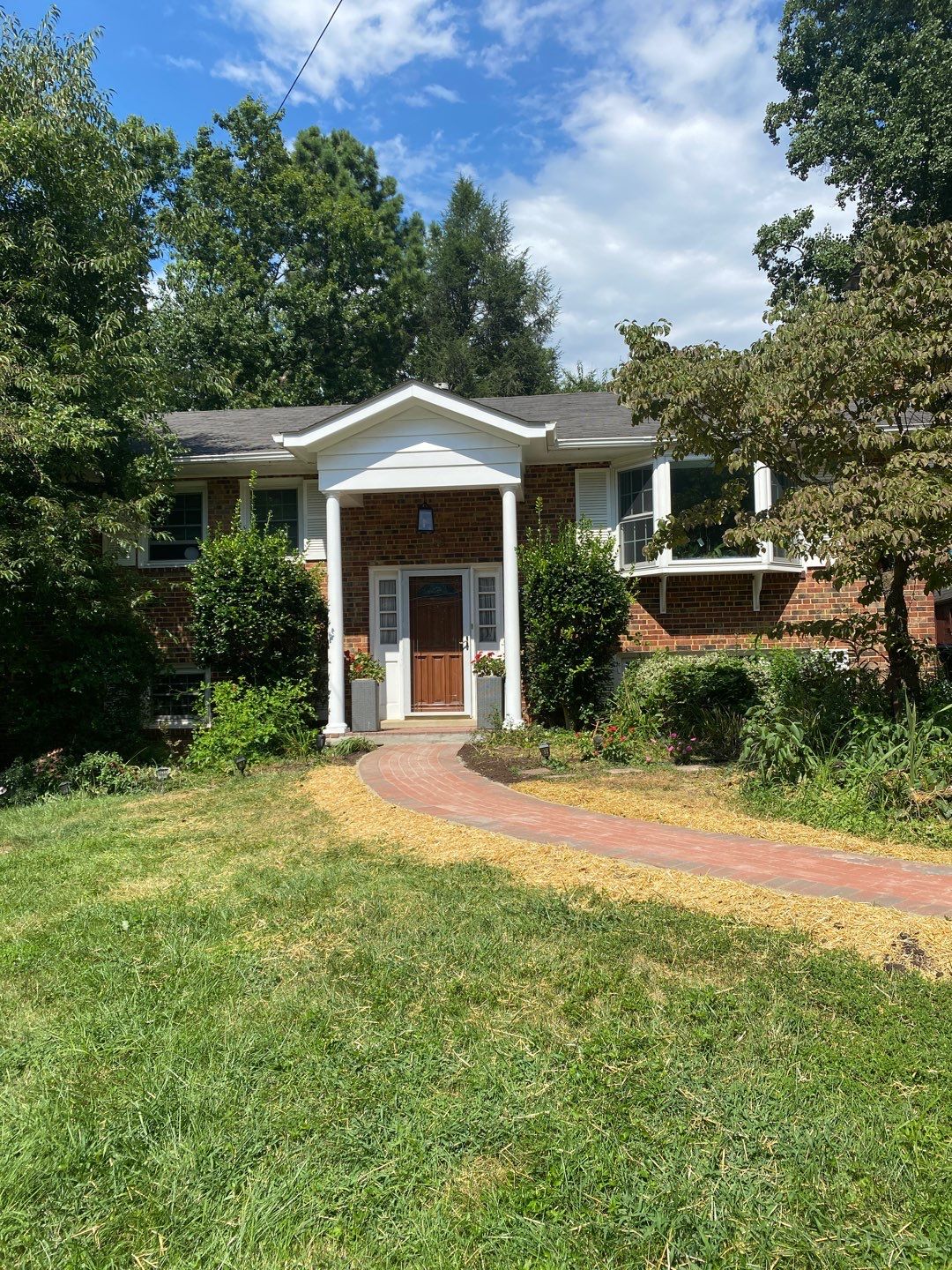 porch  using Brick pavers, porch columms , rooff update   by Jesus Master Handyman LLC 