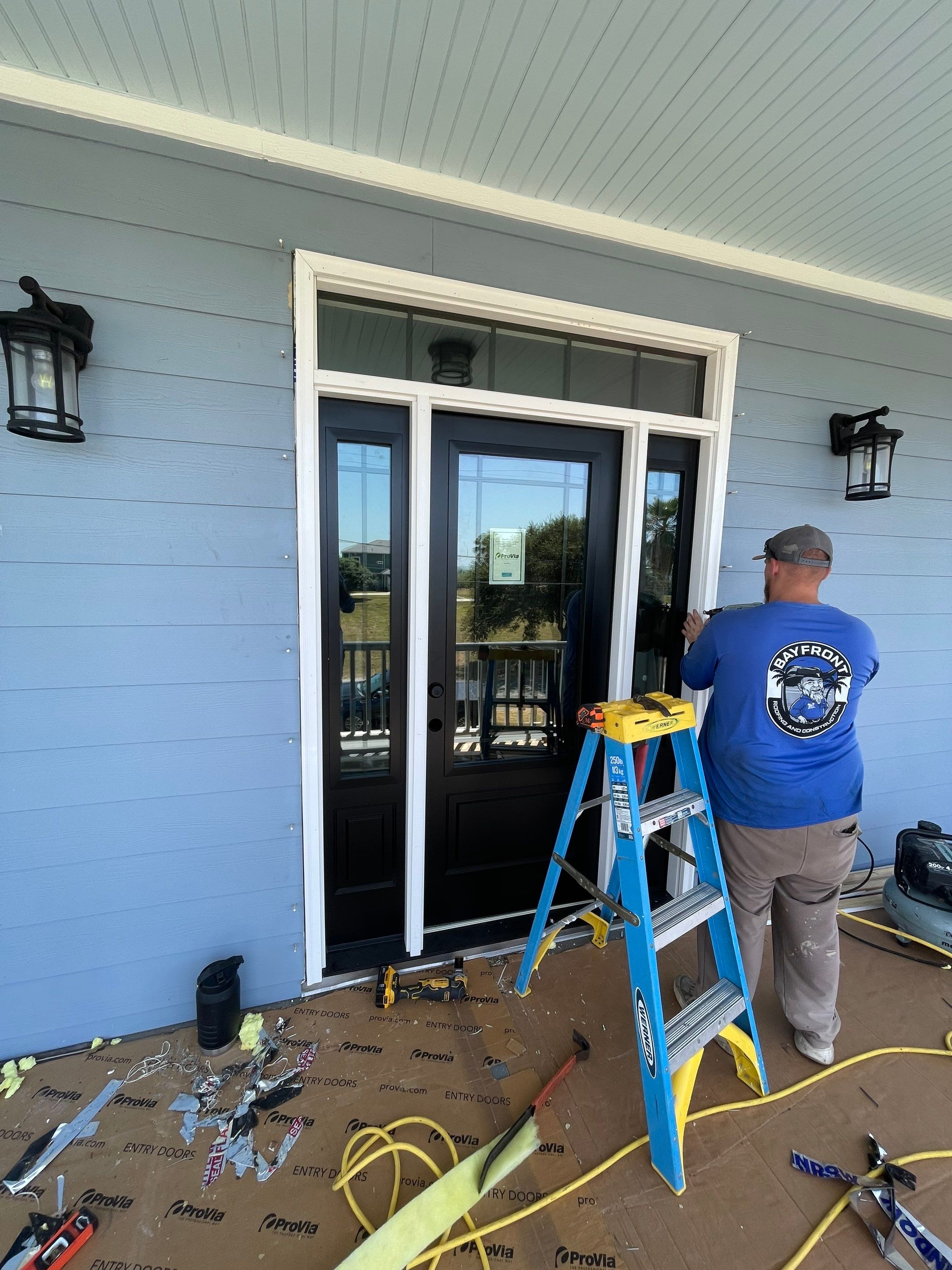 Portland Shore Porch Build and Custom Doors by Bayfront Roofing and Construction