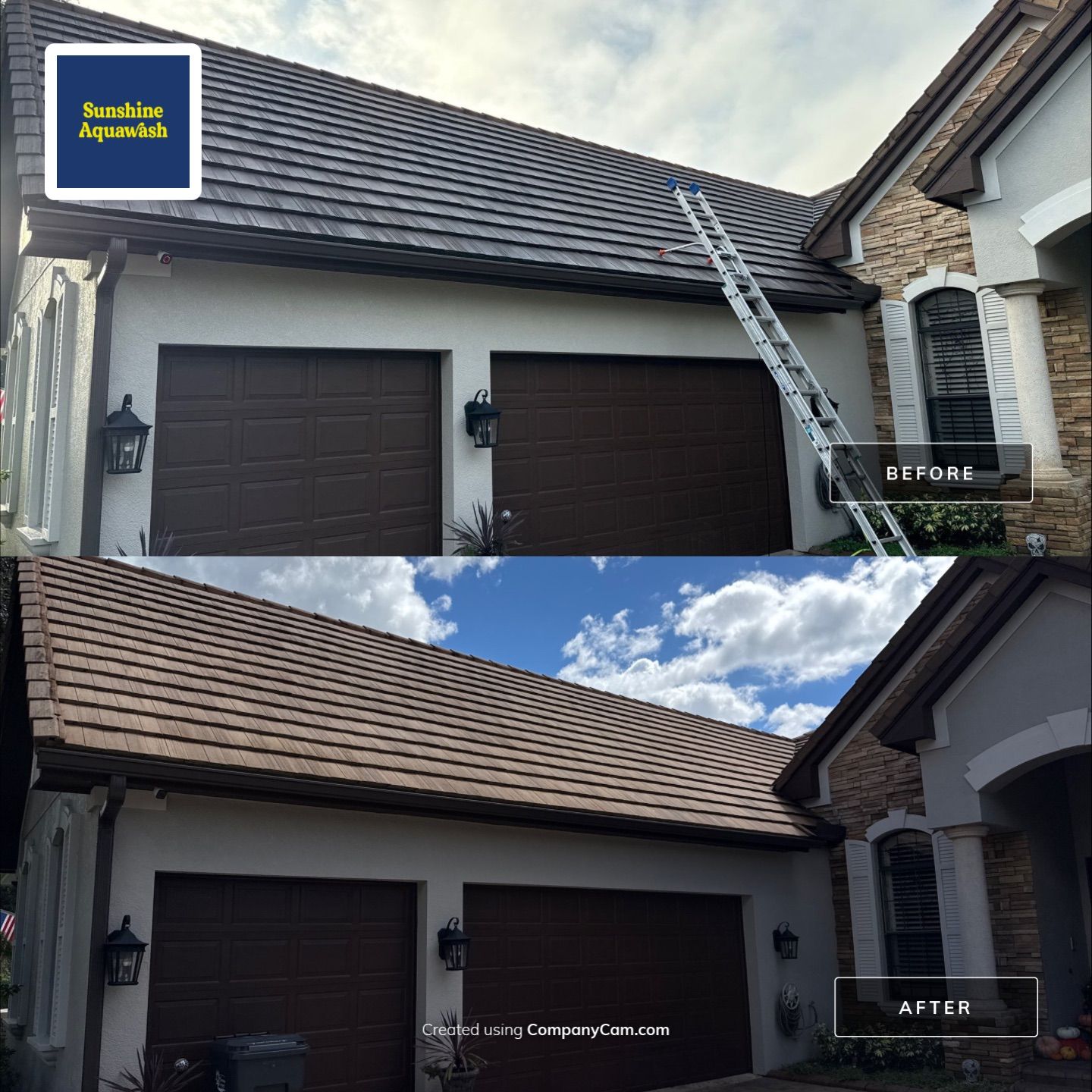 Tile Roof, Paver Pool Deck & Flowerbed Curbing Cleaning | Winding River Bradenton, FL Transformation by Sunshine AquaWash