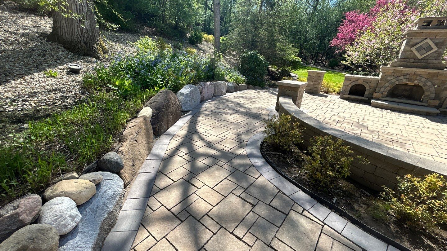 natural stone using Algaecide, soft wash soap by Northern Power Washing LLC.
