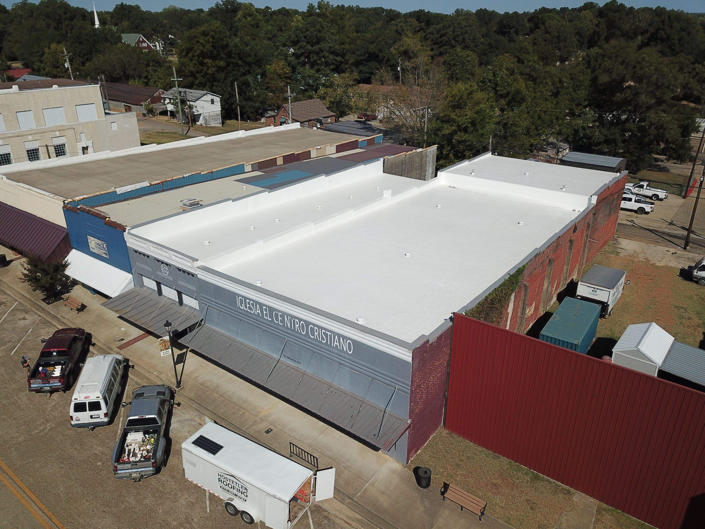 Commercial Roofing Installation in DeQueen, AR, using 50 mil PVC by Hostetler Roofing