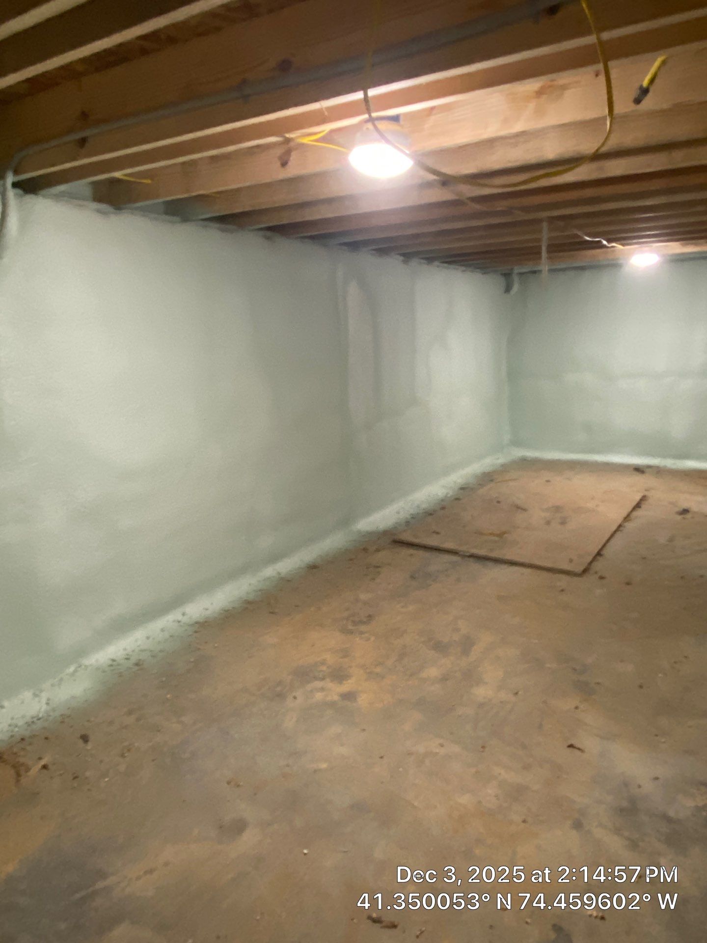 Basement Exterior Walls using Closed Cell Spray Foam by NYS Foam & Energy
