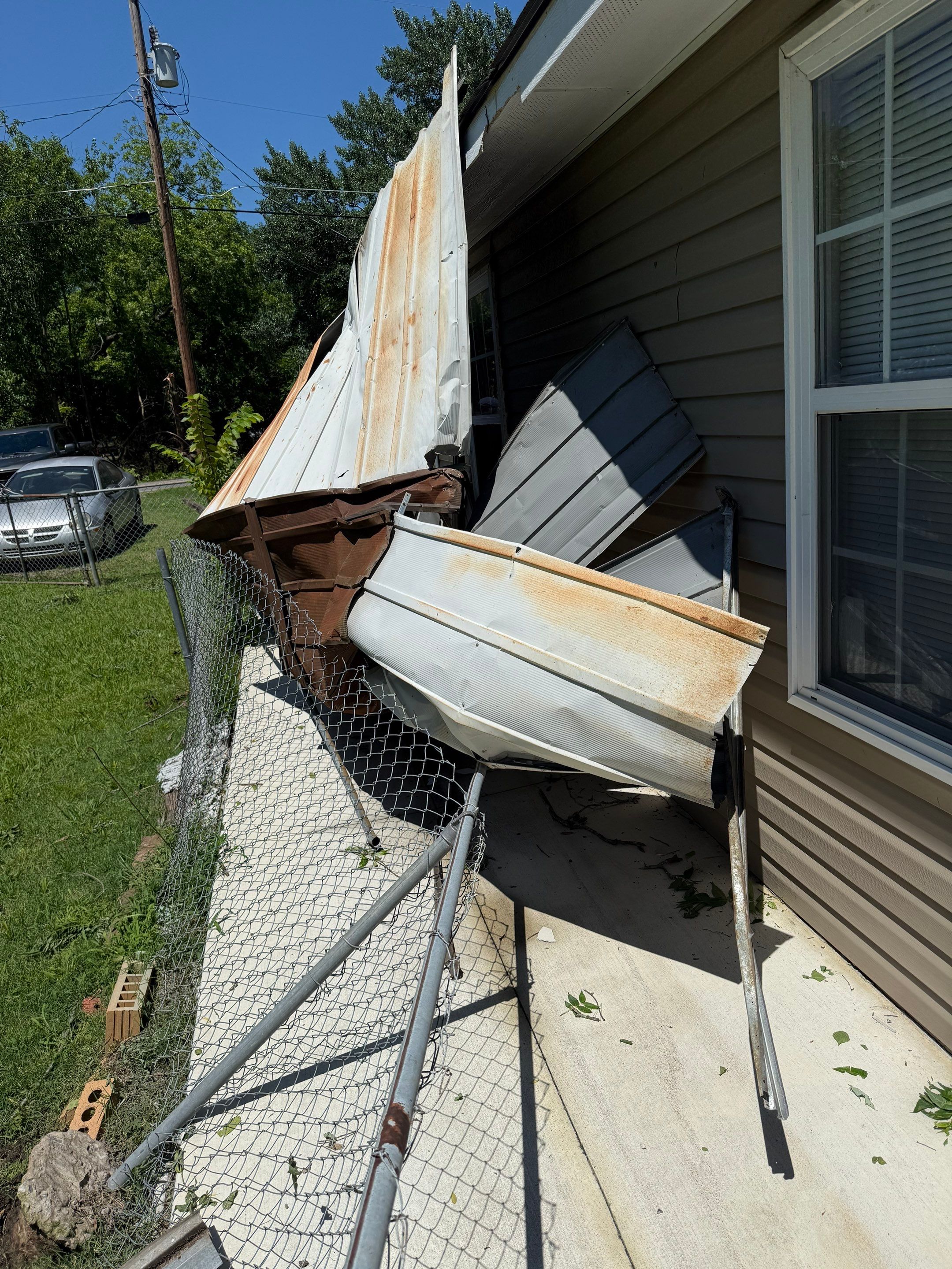 Hail damage & tornado damage restoration.  by In & Out Construction & Remodeling, LLC