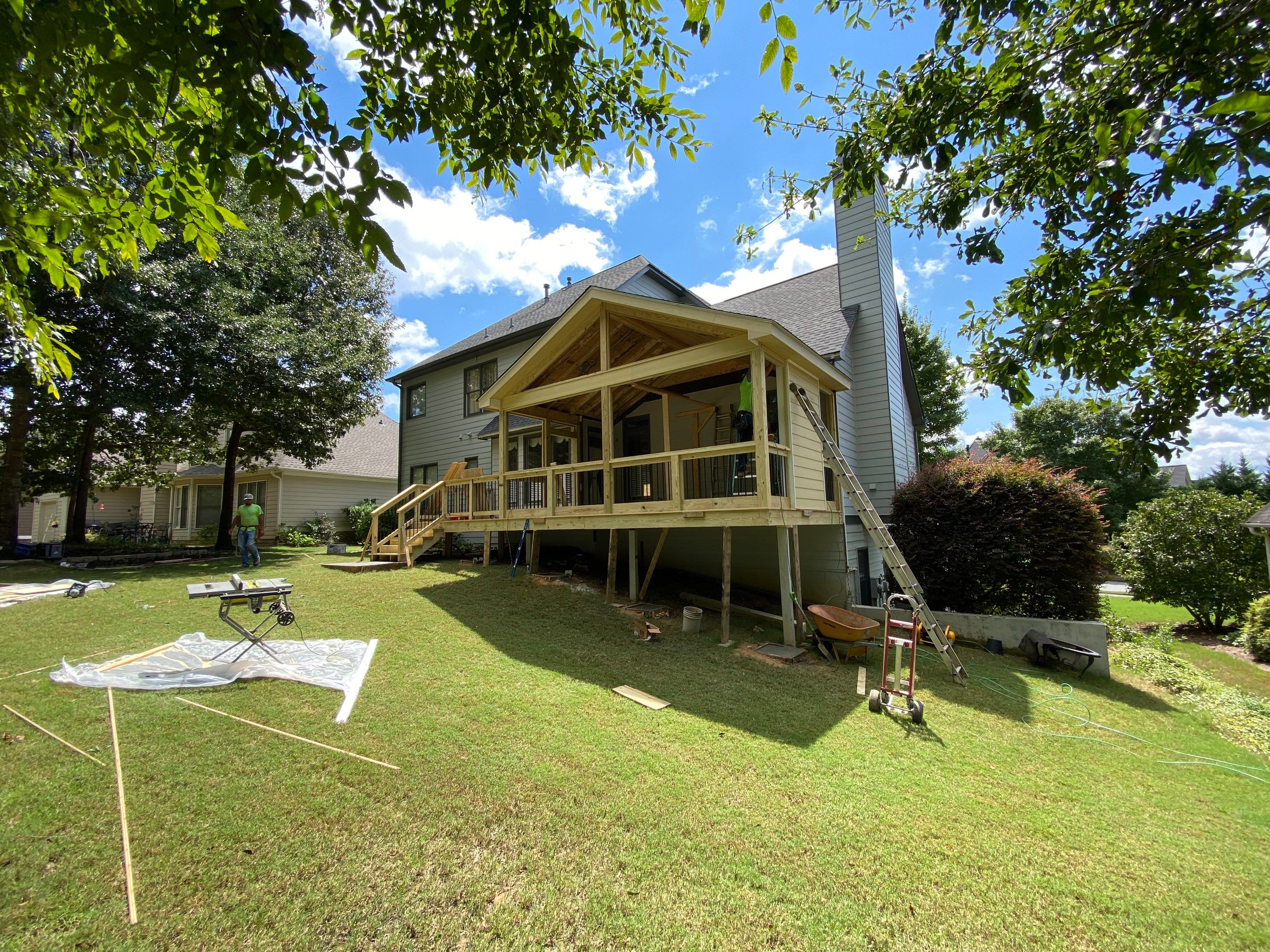 Custom Screened Porch Addition and Wood Deck in Acworth by Swift Home Renovations